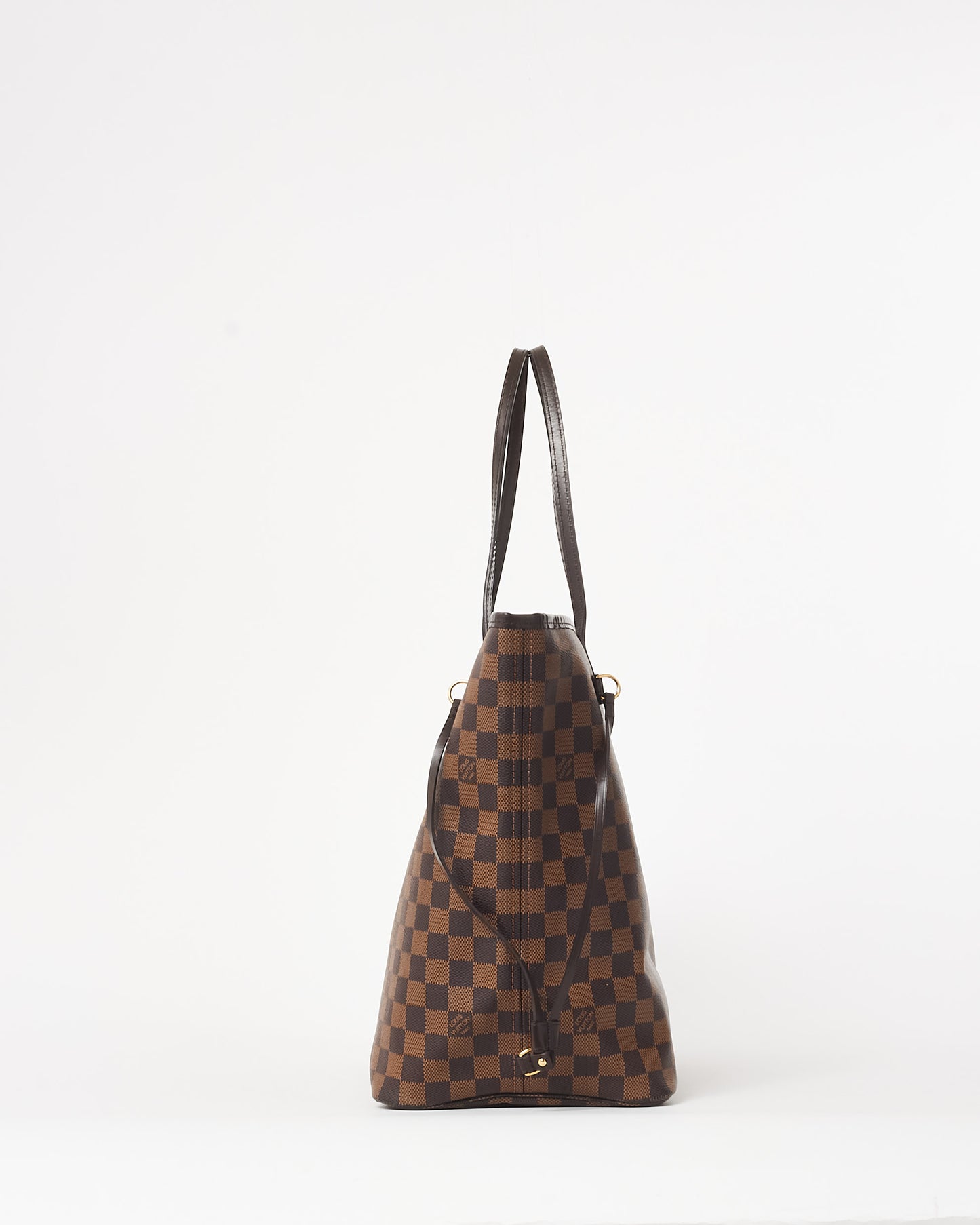 Louis Vuitton Coated Canvas Damier Ebene Neverfull GM Tote Bag W Pouch