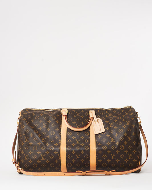 Louis Vuitton Monogram Coated Canvas Keepall 55 Duffle Bag