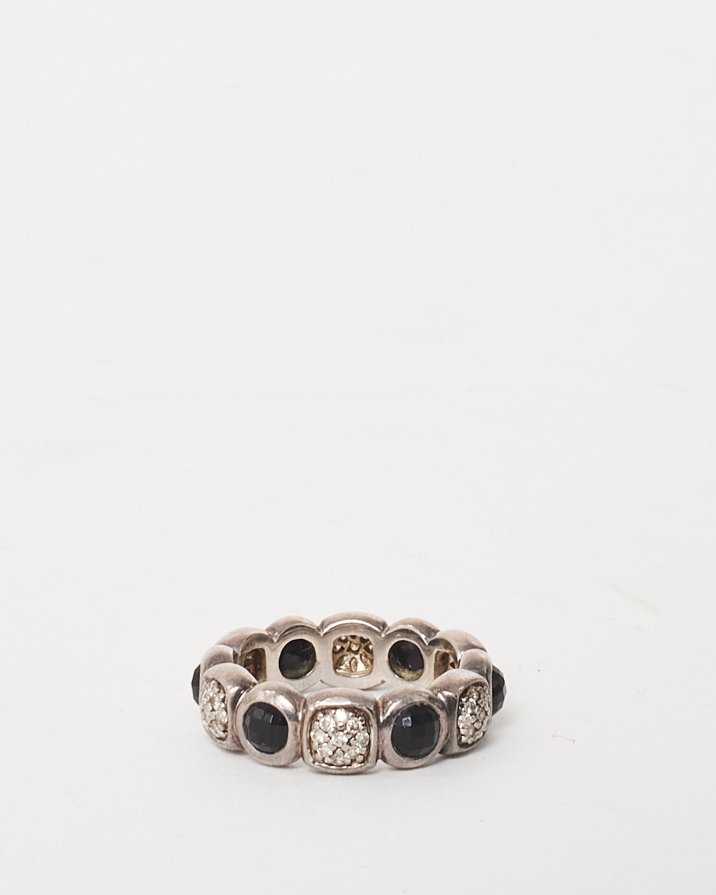 David Yurman Black Onyx 
Pavé Chiclet Band Ring - 6