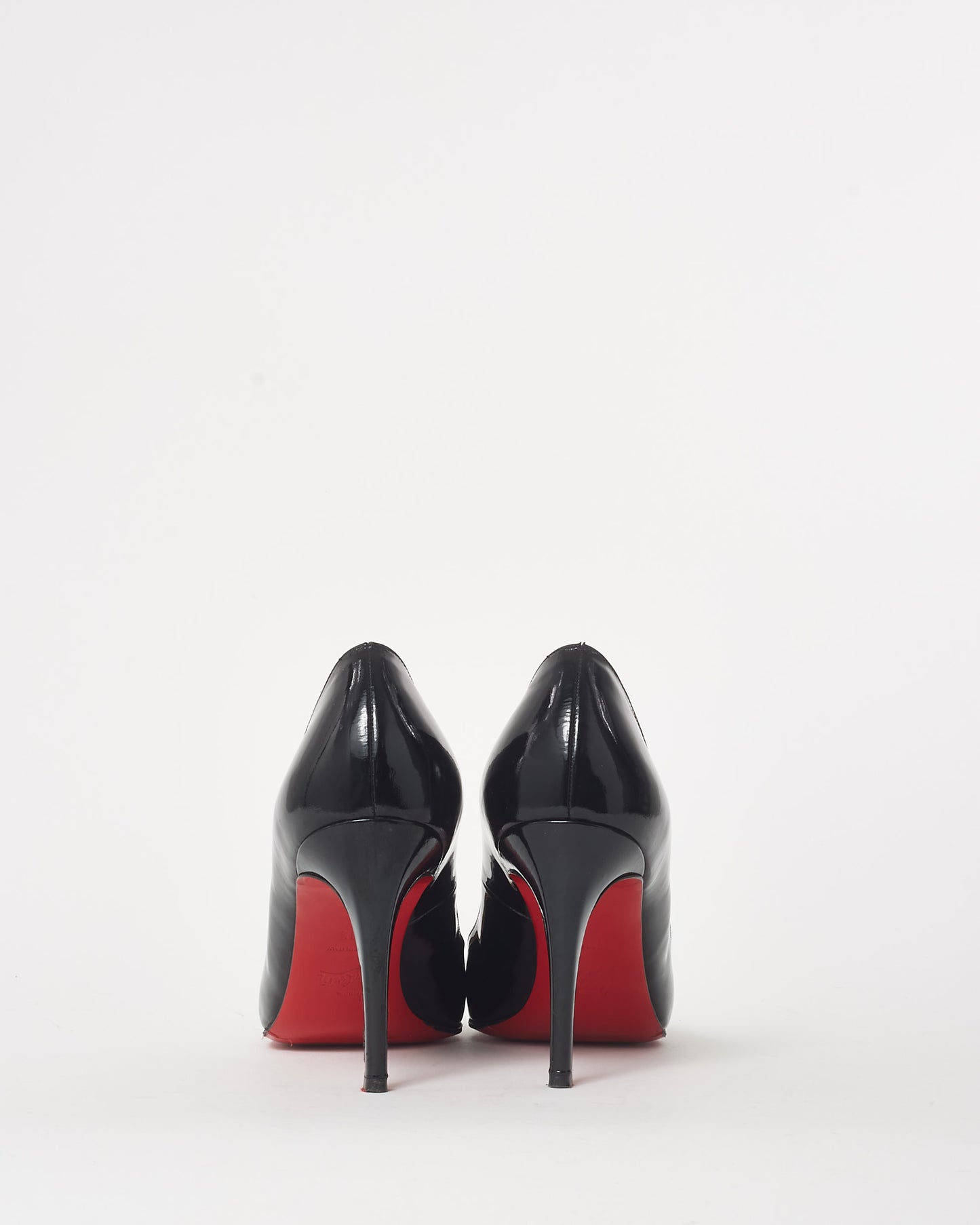 Christian Louboutin Black Patent Leather Round Toe Pumps - 40.5