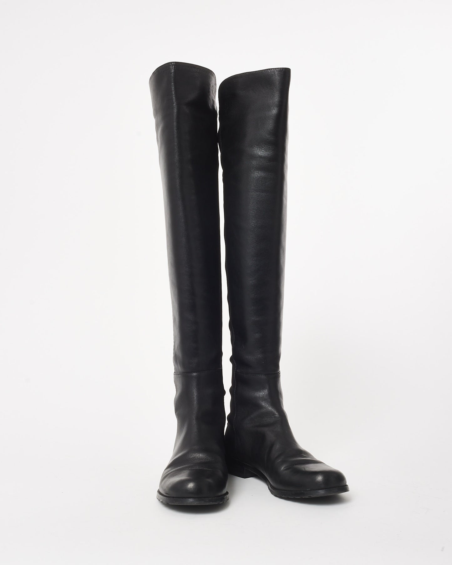 Stuart Weitzman Black Leather 50/50 Knee Boots - 6.5