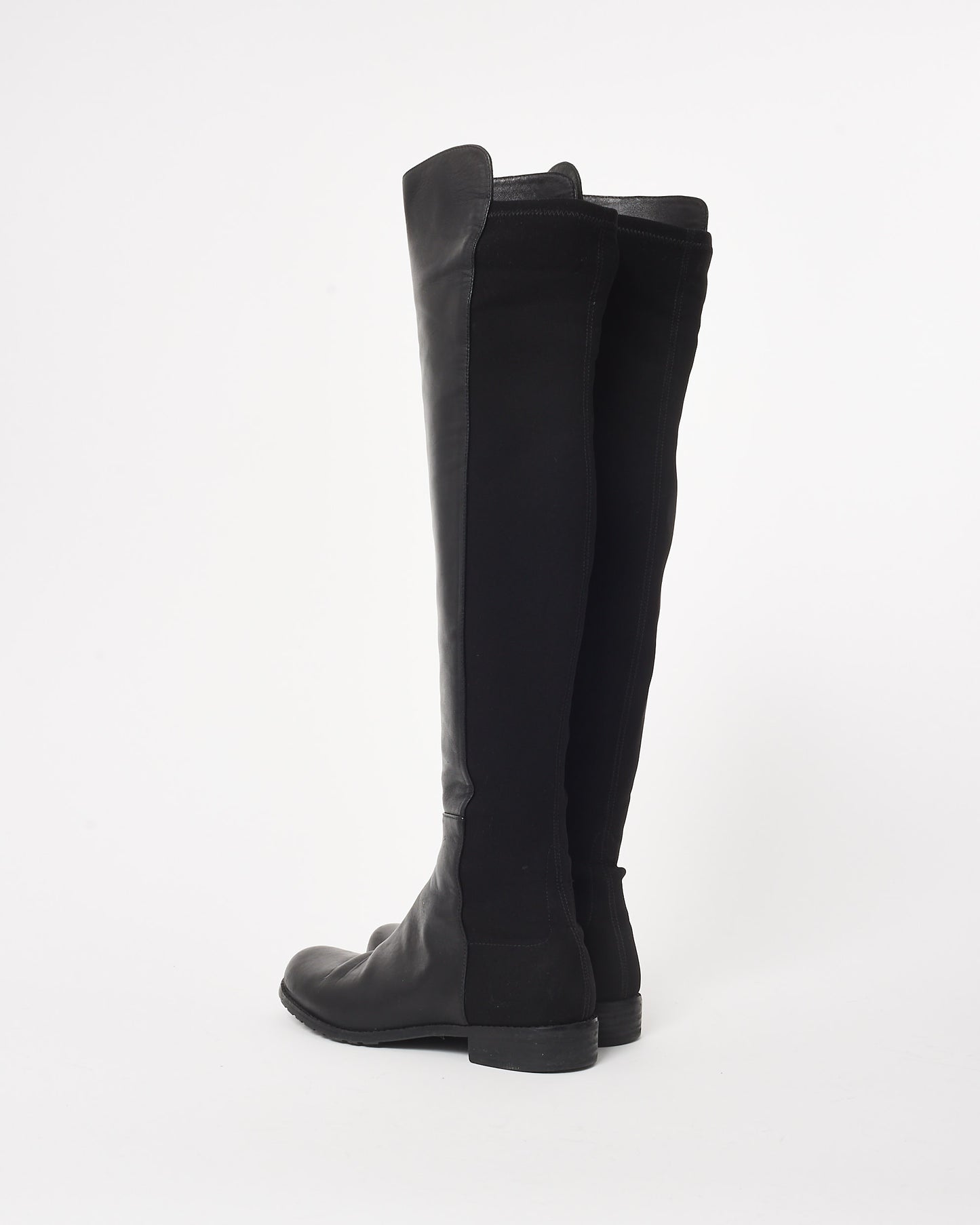 Stuart Weitzman Black Leather 50/50 Knee Boots - 6.5