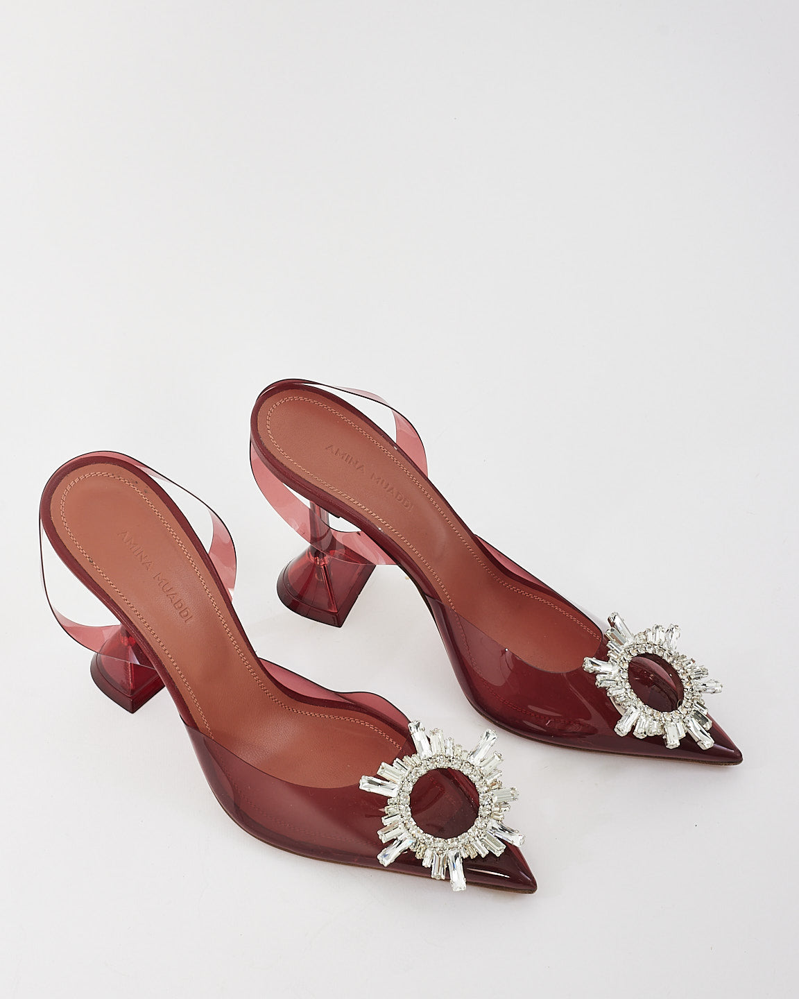 Amina Muaddi Burgundy PVC Begum Slingback Pump - 36.5