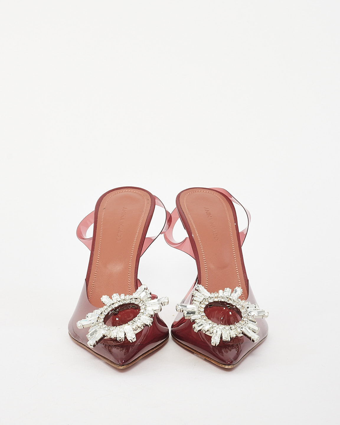 Amina Muaddi Burgundy PVC Begum Slingback Pump - 36.5