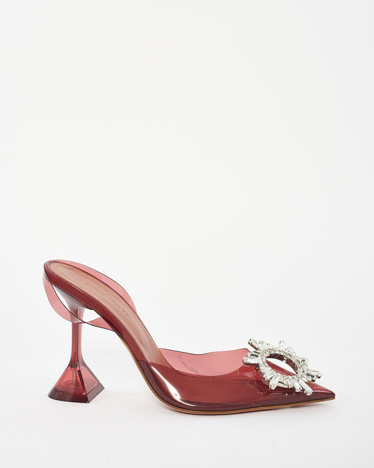 Amina Muaddi Burgundy PVC Begum Slingback Pump - 36.5