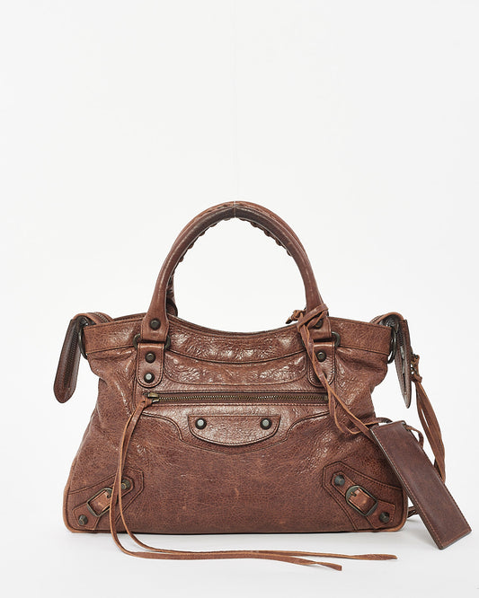 Balenciaga Brown Leather Arena First City Bag