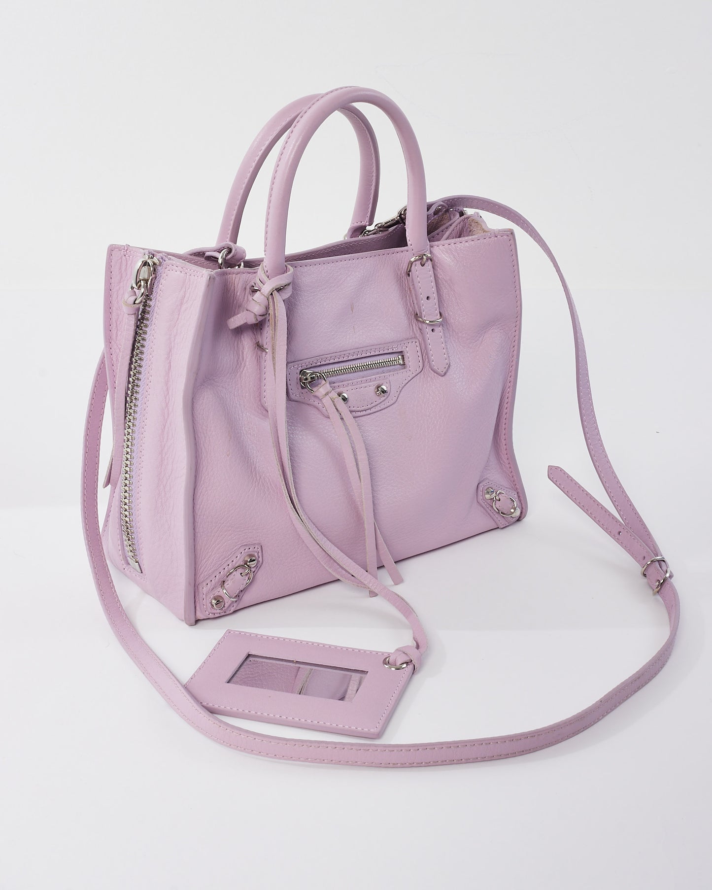 Balenciaga Lilac Leather Papier A4 Mini Tote