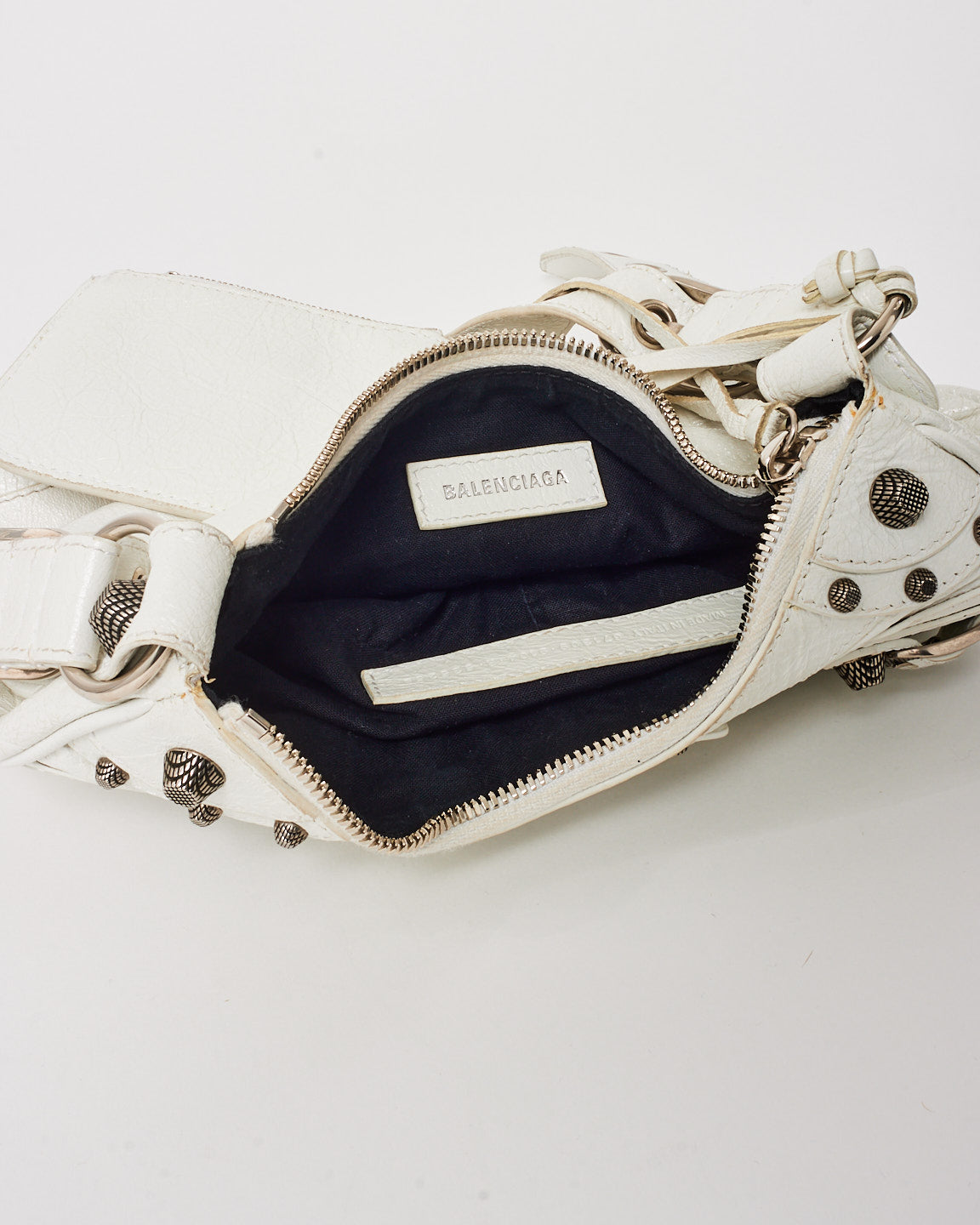 Balenciaga White Leather Le Cagole XS Bag