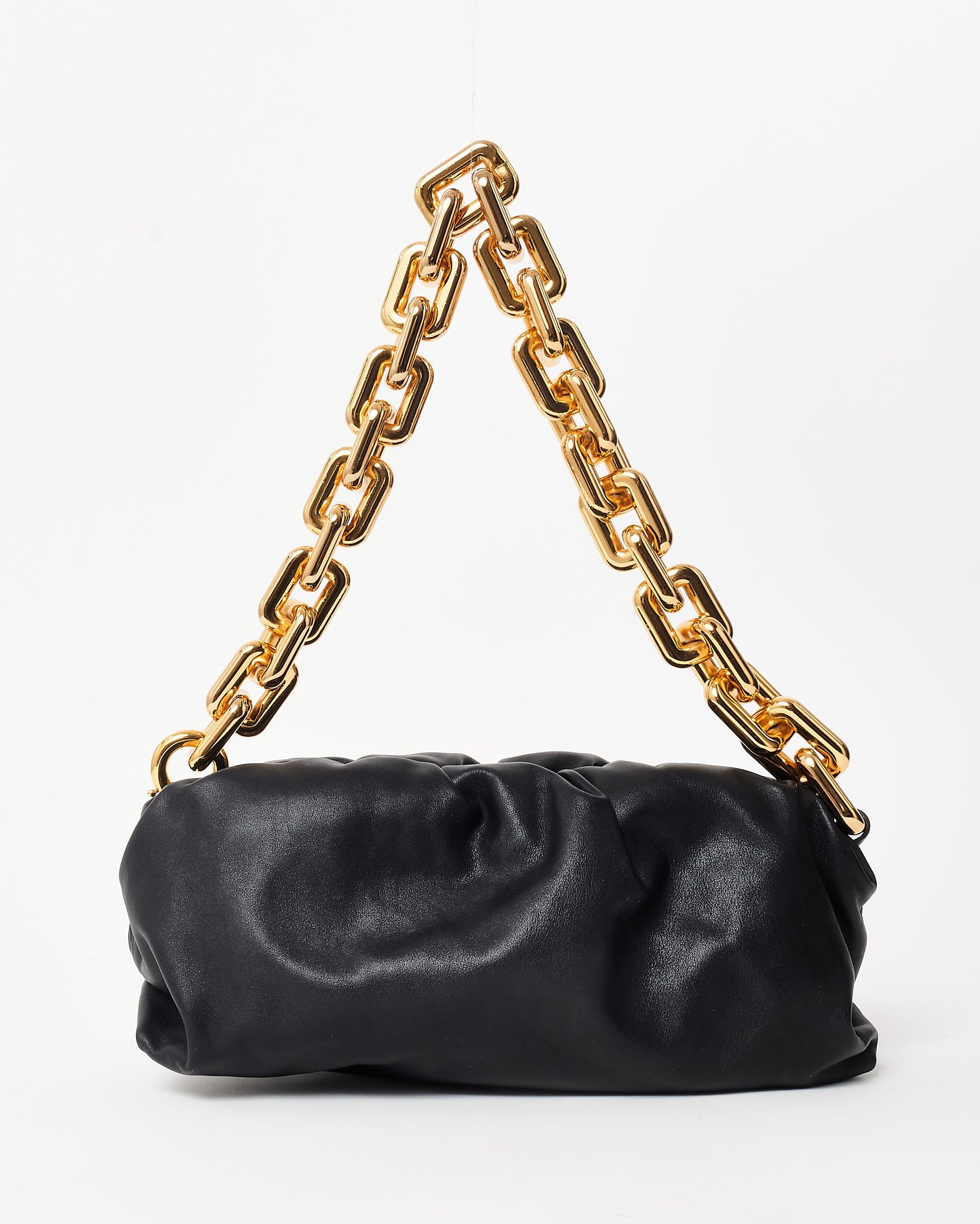 Bottega Veneta Black Leather Chain Pouch Shoulder Bag