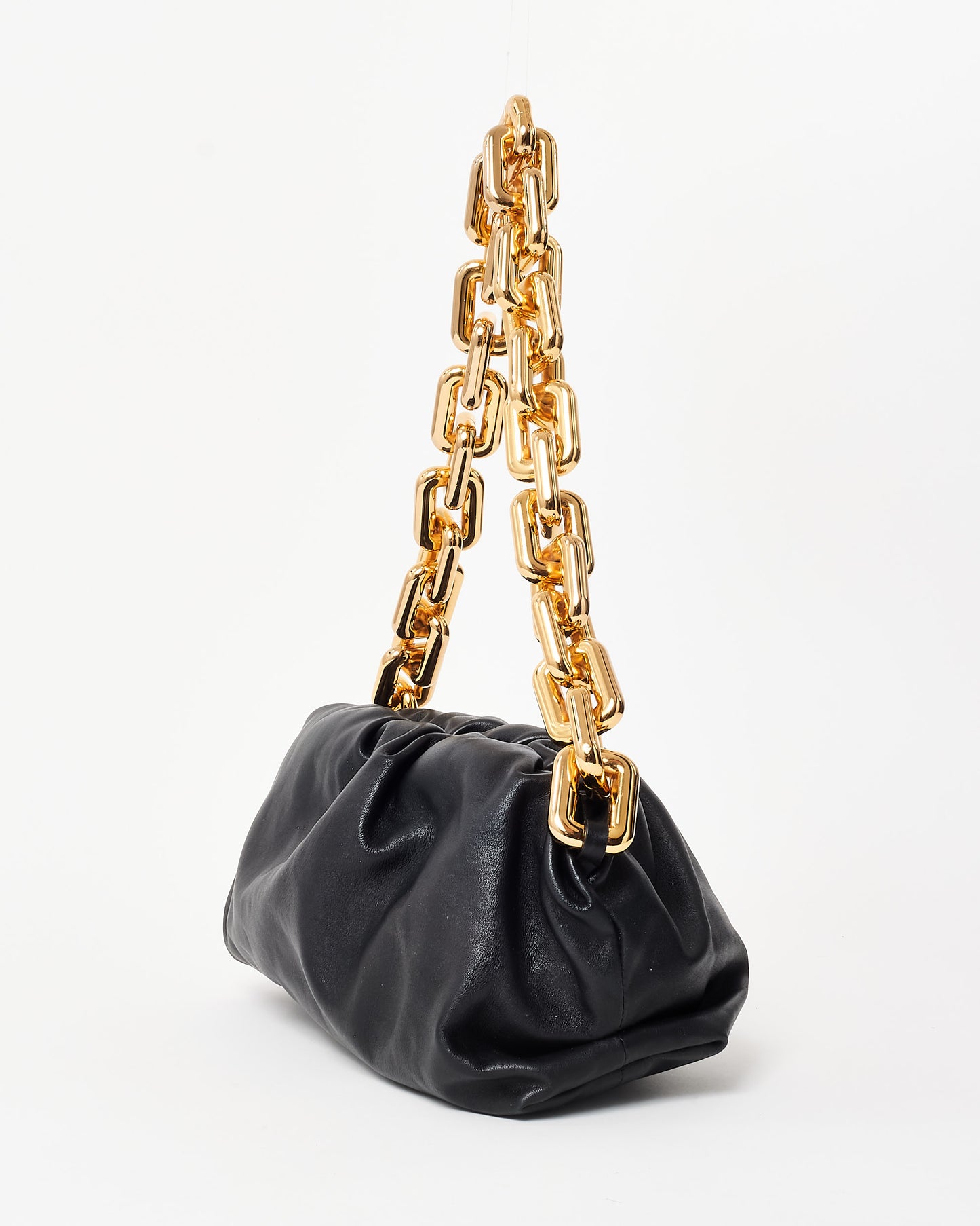 Bottega Veneta Black Leather Chain Pouch Shoulder Bag