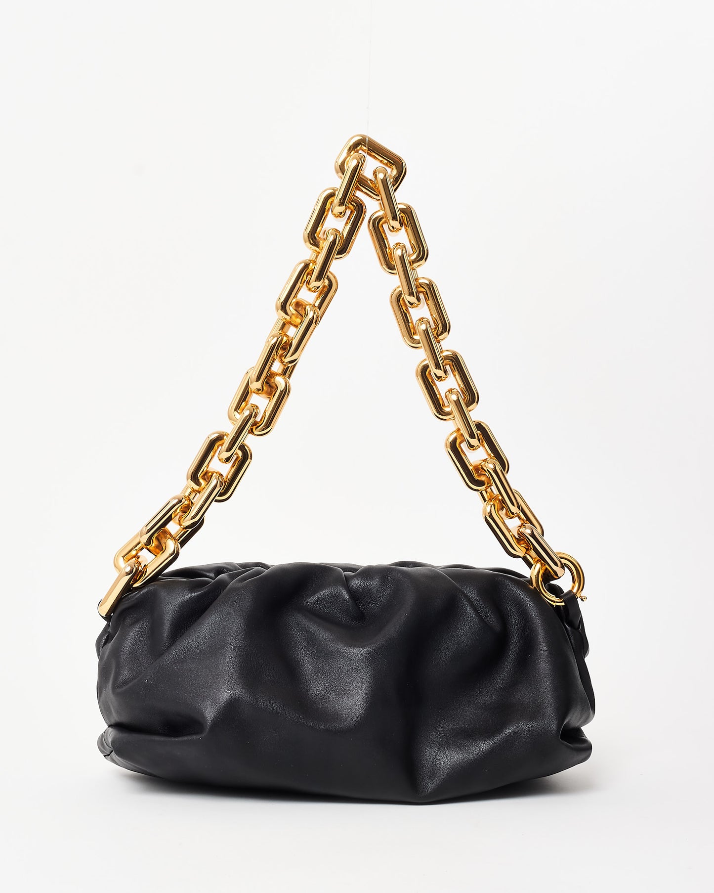 Bottega Veneta Black Leather Chain Pouch Shoulder Bag