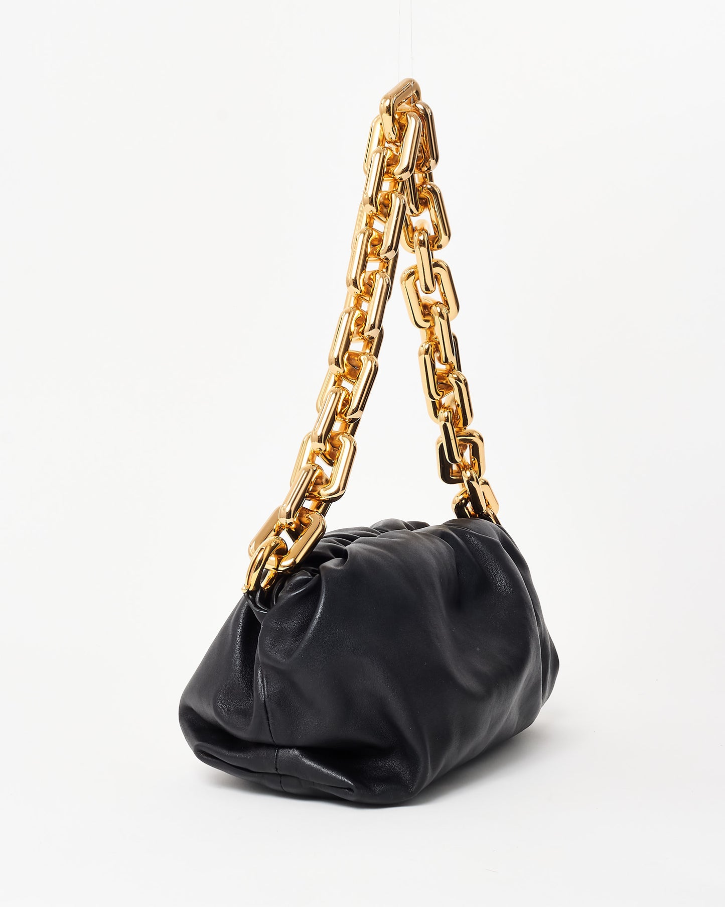 Bottega Veneta Black Leather Chain Pouch Shoulder Bag