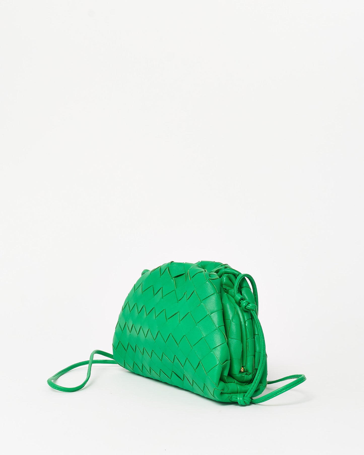 Bottega Veneta Parakeet Green Intrecciato Leather Mini Pouch