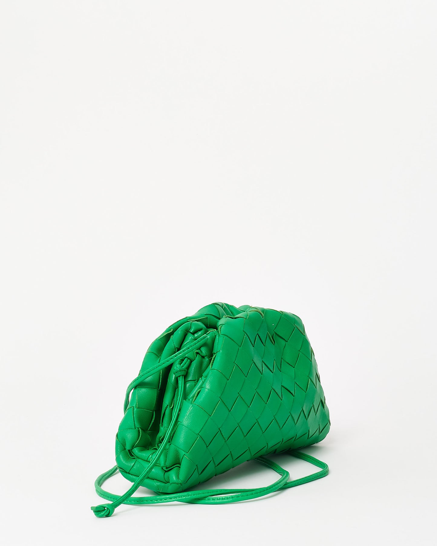 Bottega Veneta Parakeet Green Intrecciato Leather Mini Pouch