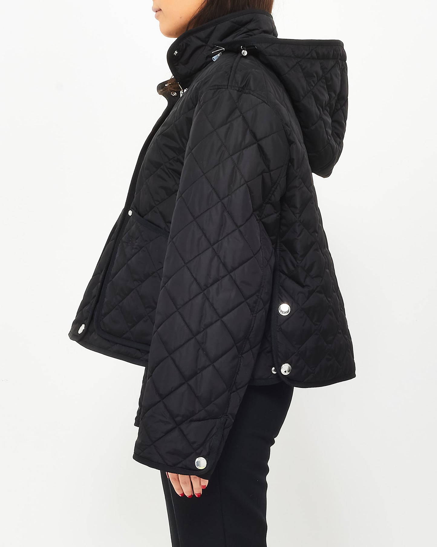 Burberry Black Quilted Nylon Short Padded Coat - XL