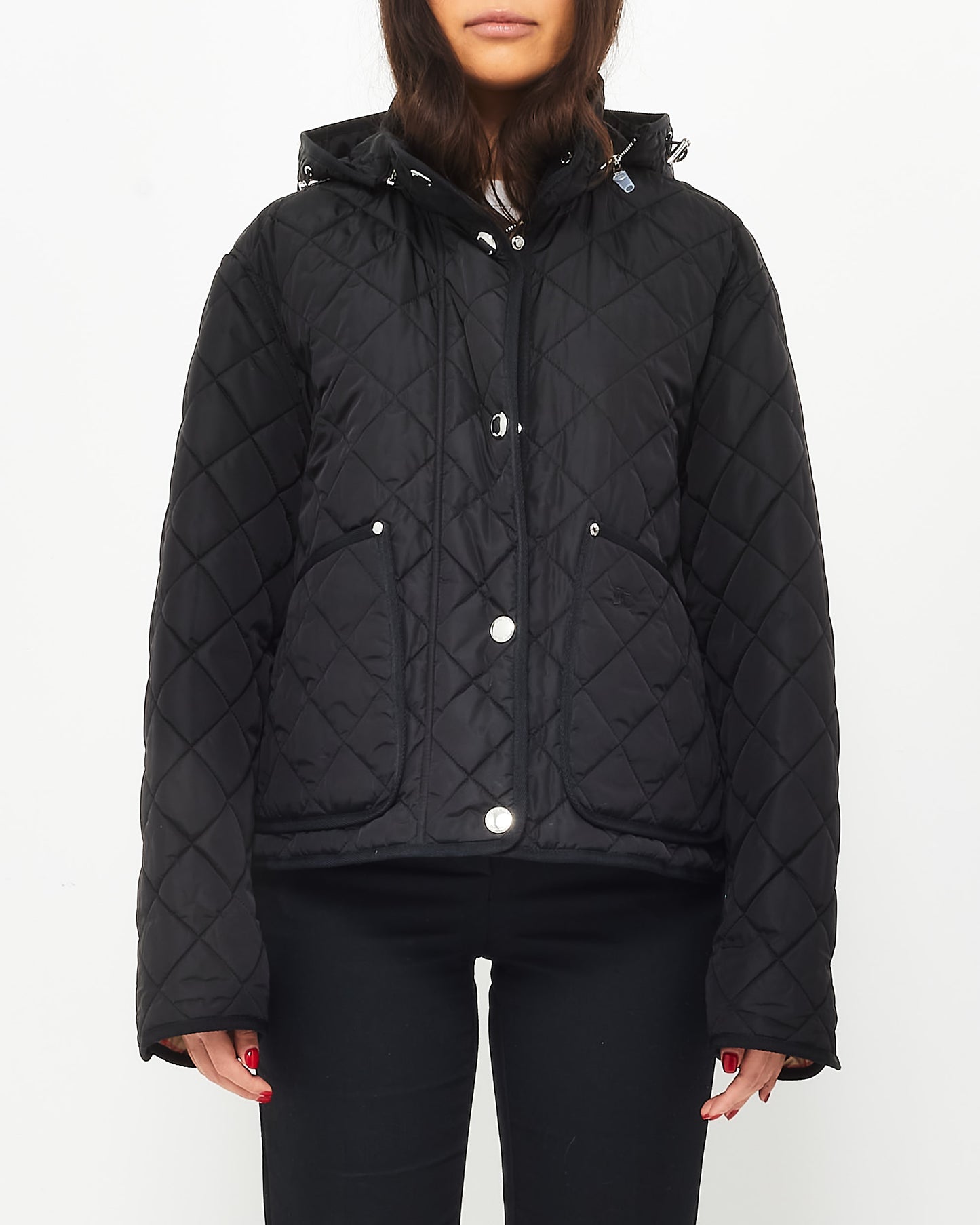 Burberry Black Quilted Nylon Short Padded Coat - XL