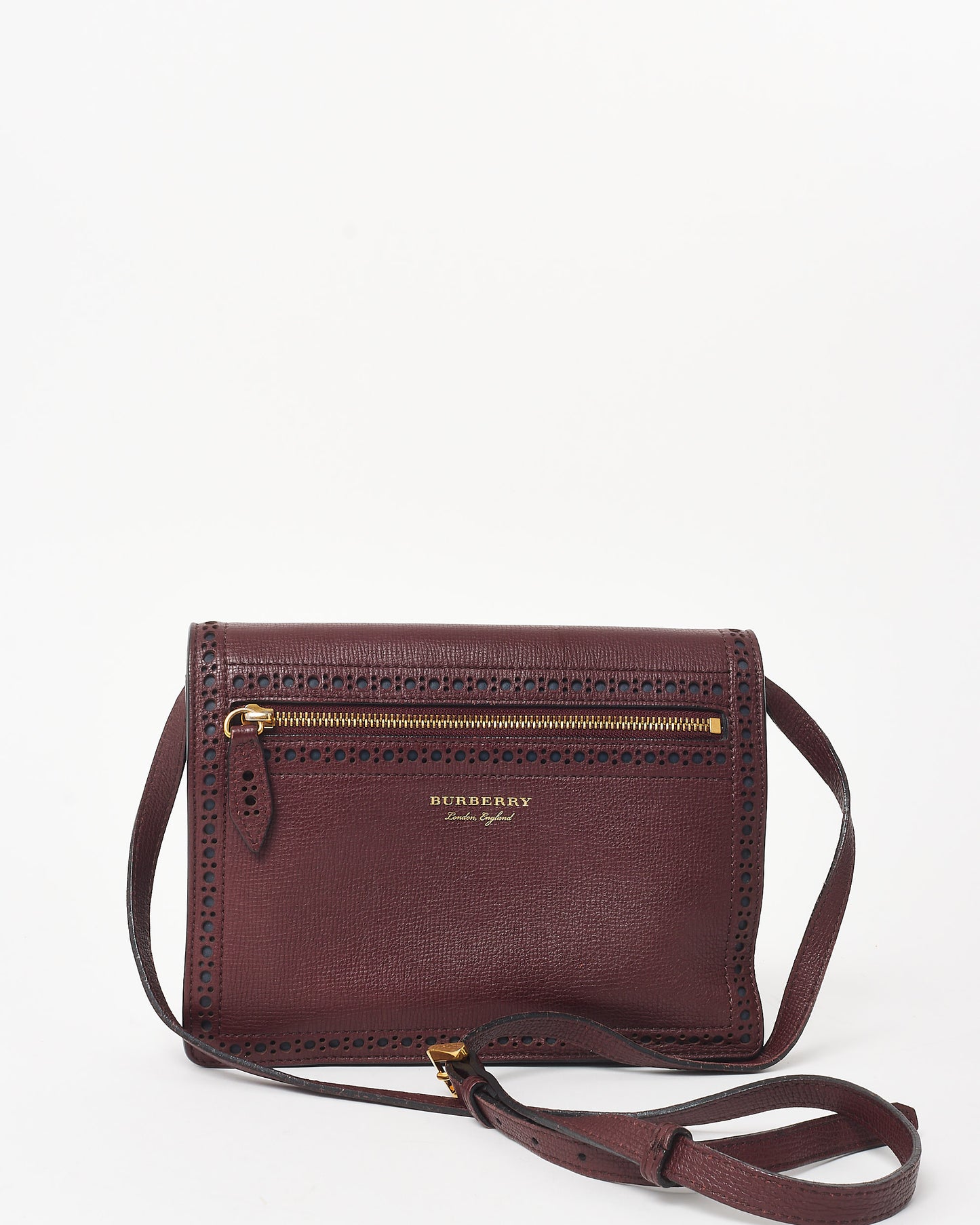 Burberry Burgundy Navy 
White Leather Tassel Macken Crossbody Bags