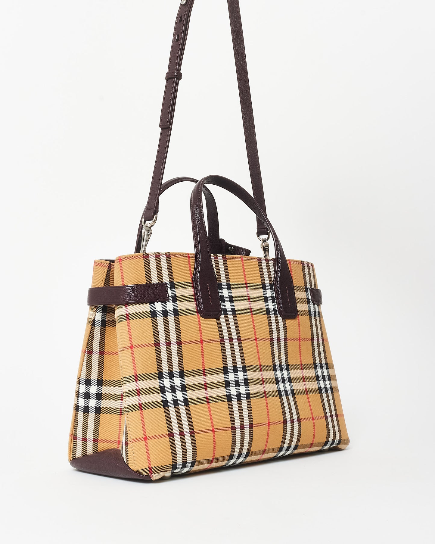 Burberry Haymarket Check Canvas Medium Banner Tote Bag