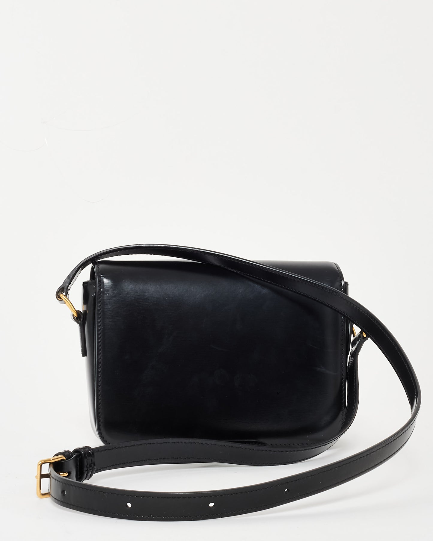 Celine Black Smooth Leather Teen Triomphe Crossbody Bag