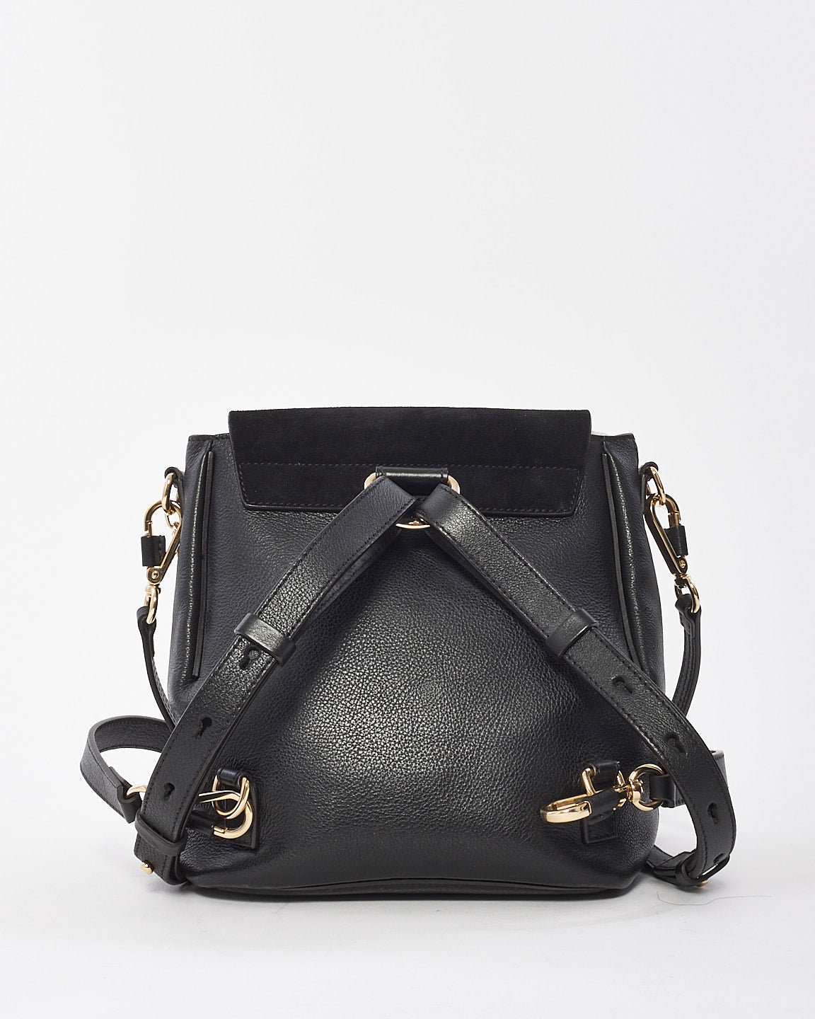 Chloé Black Suede 
Calfskin Small Faye Backpack