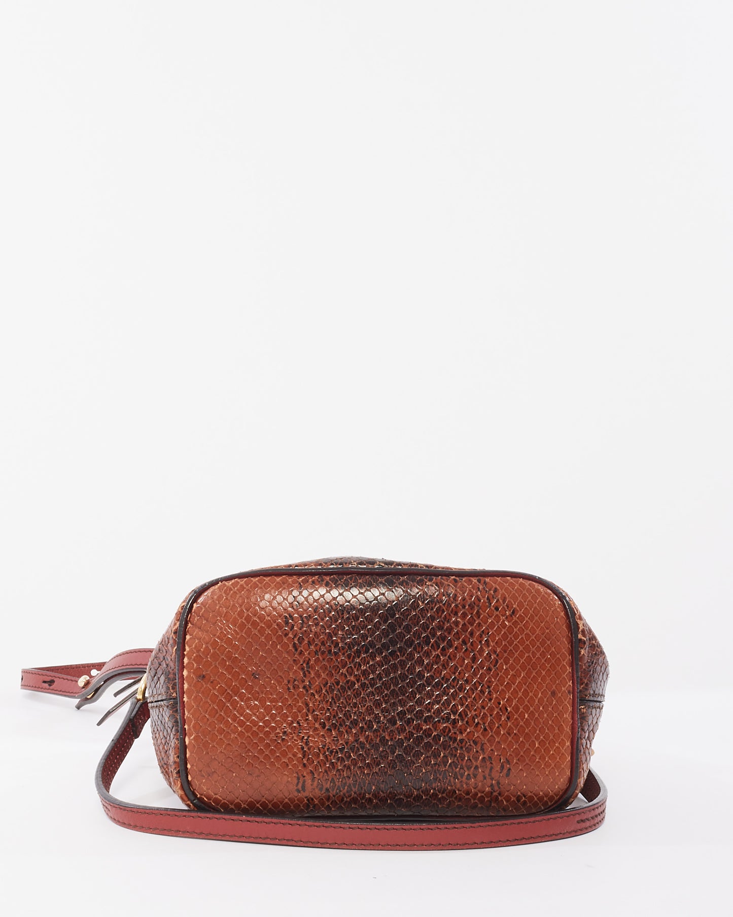 Chloé Burgundy Python Leather Small Faye Backpack