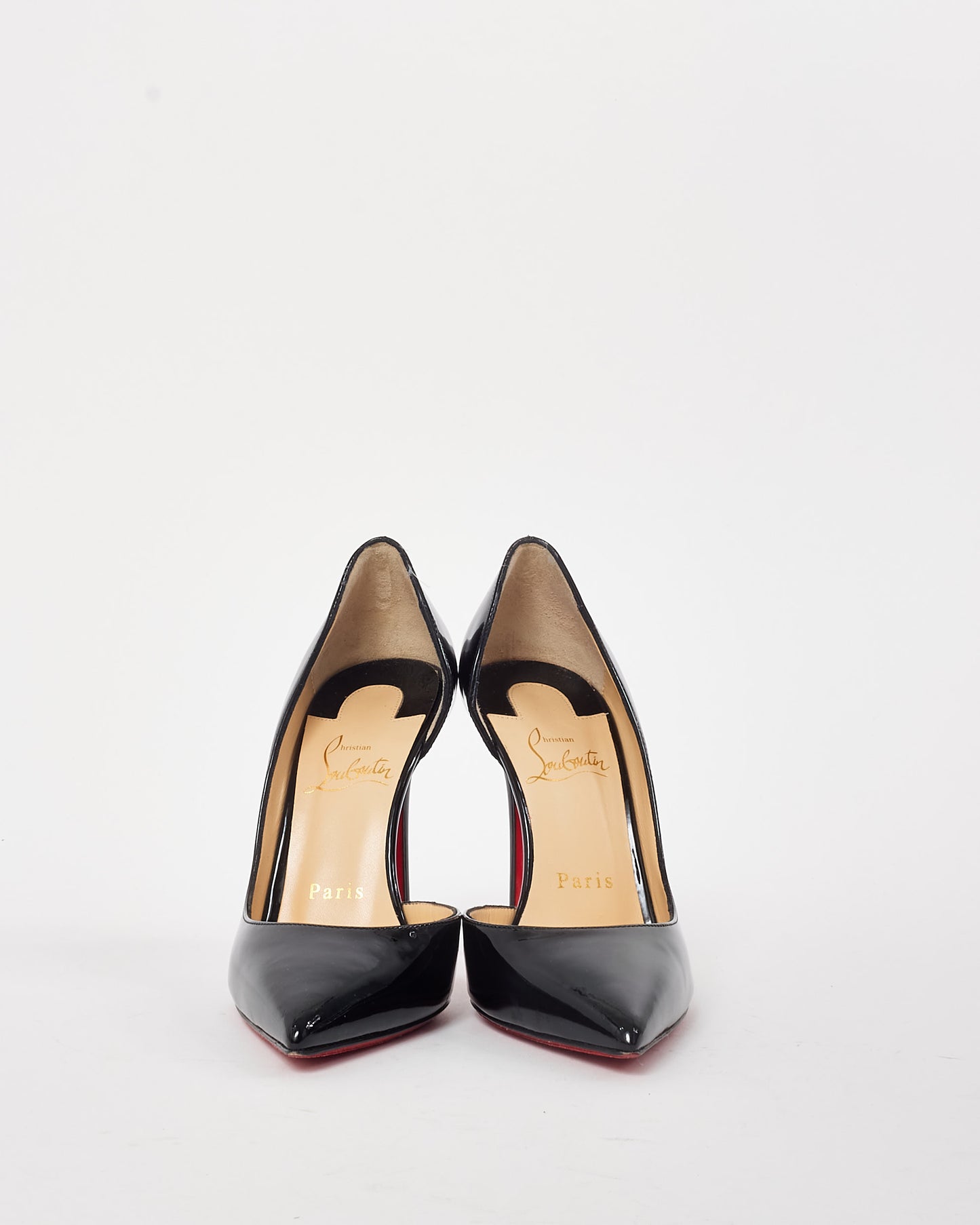 Christian Louboutin Black Patent Leather Iriza 100mm Pumps - 36