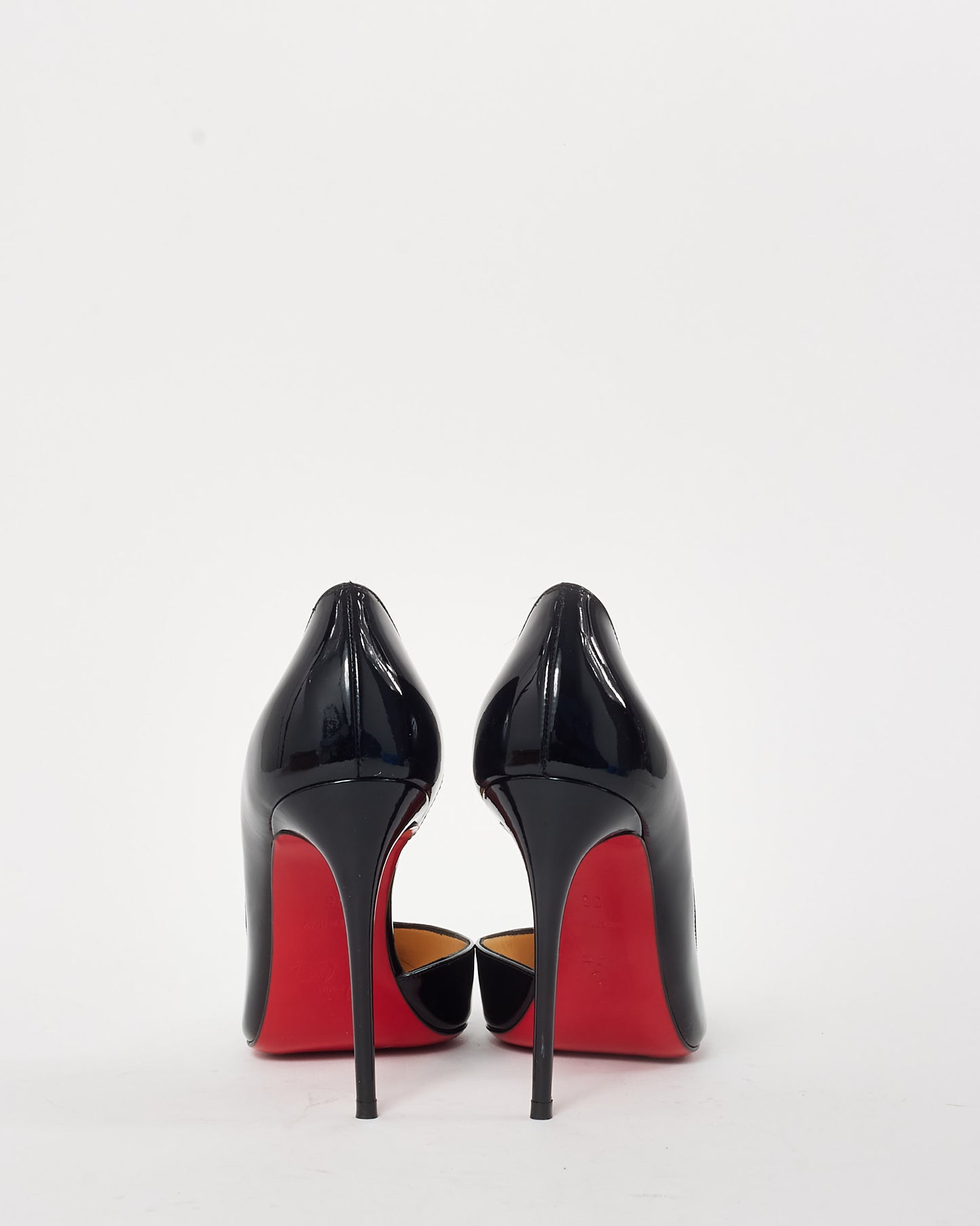 Christian Louboutin Black Patent Leather Iriza 100mm Pumps - 36