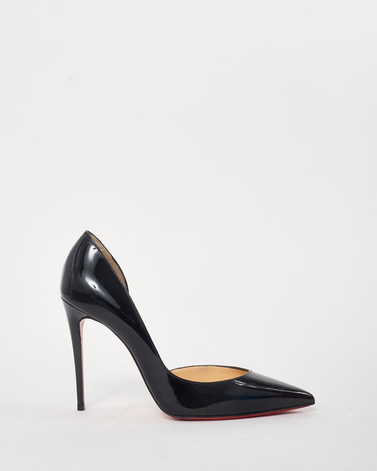 Christian Louboutin Black Patent Leather Iriza 100mm Pumps - 36