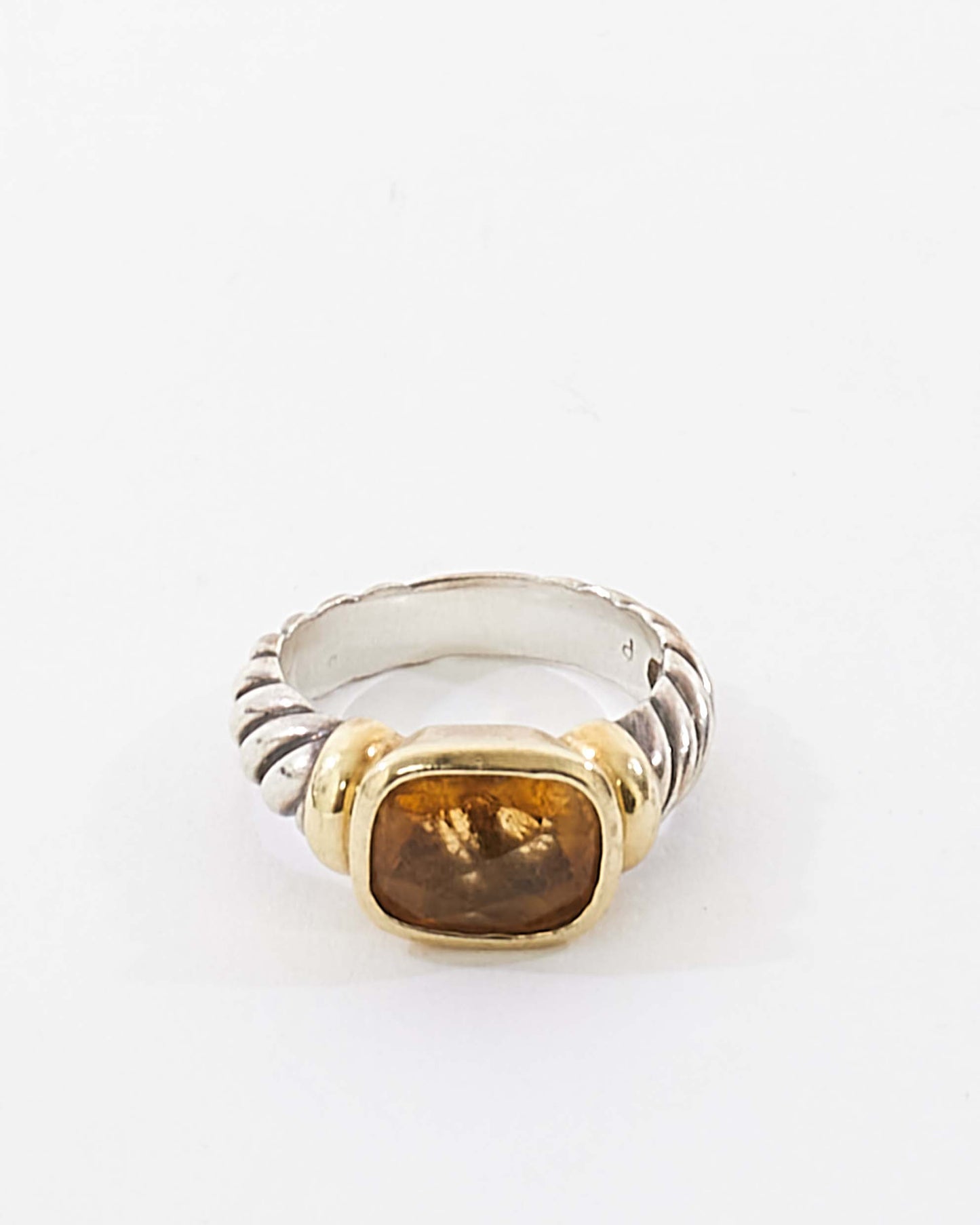 David Yurman Noblesse 18K Gold Bezel Citrine Ring - 5