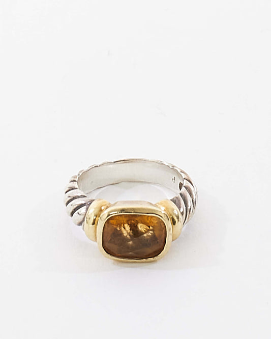 David Yurman Noblesse 18K Gold Bezel Citrine Ring - 5