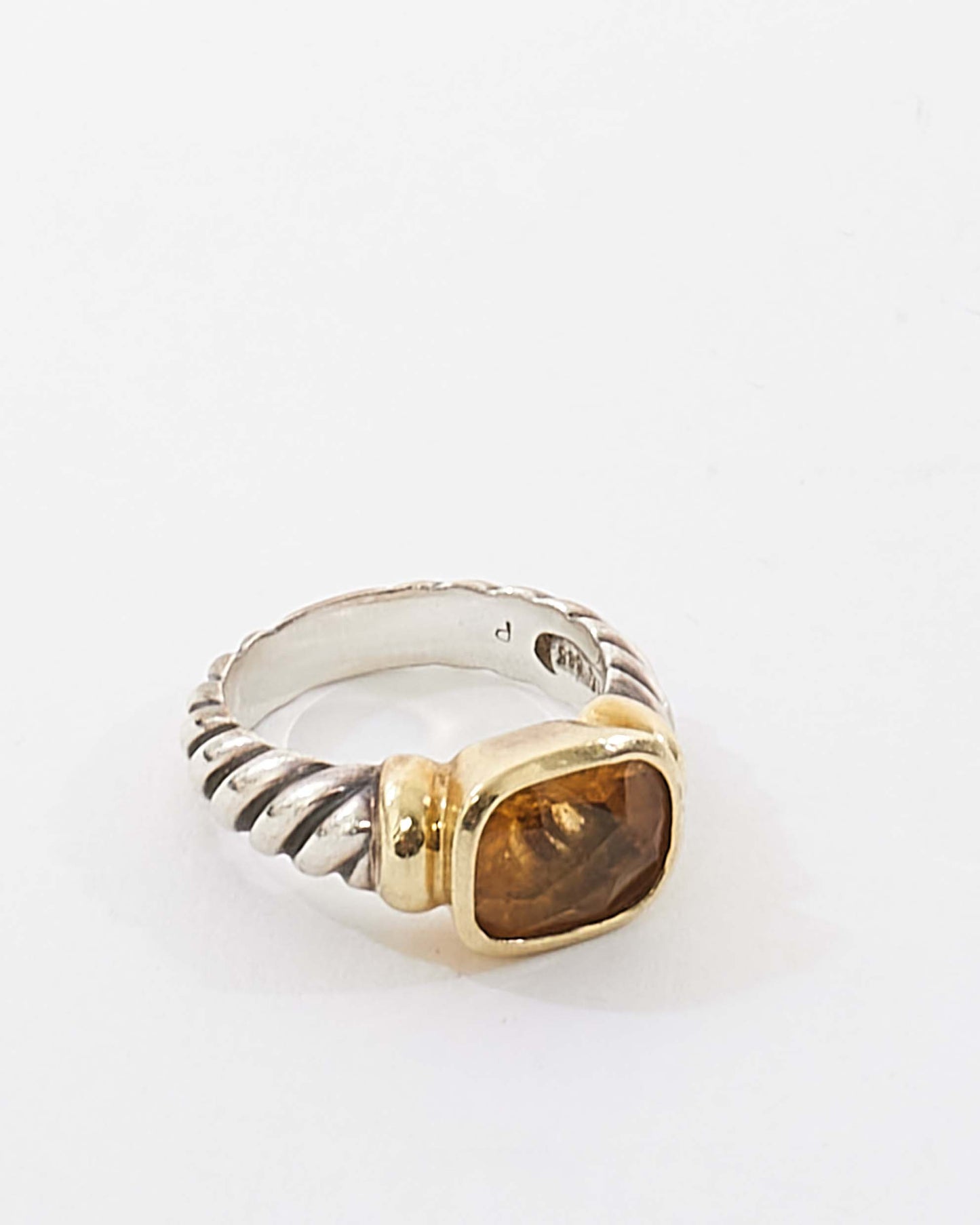 David Yurman Noblesse 18K Gold Bezel Citrine Ring - 5