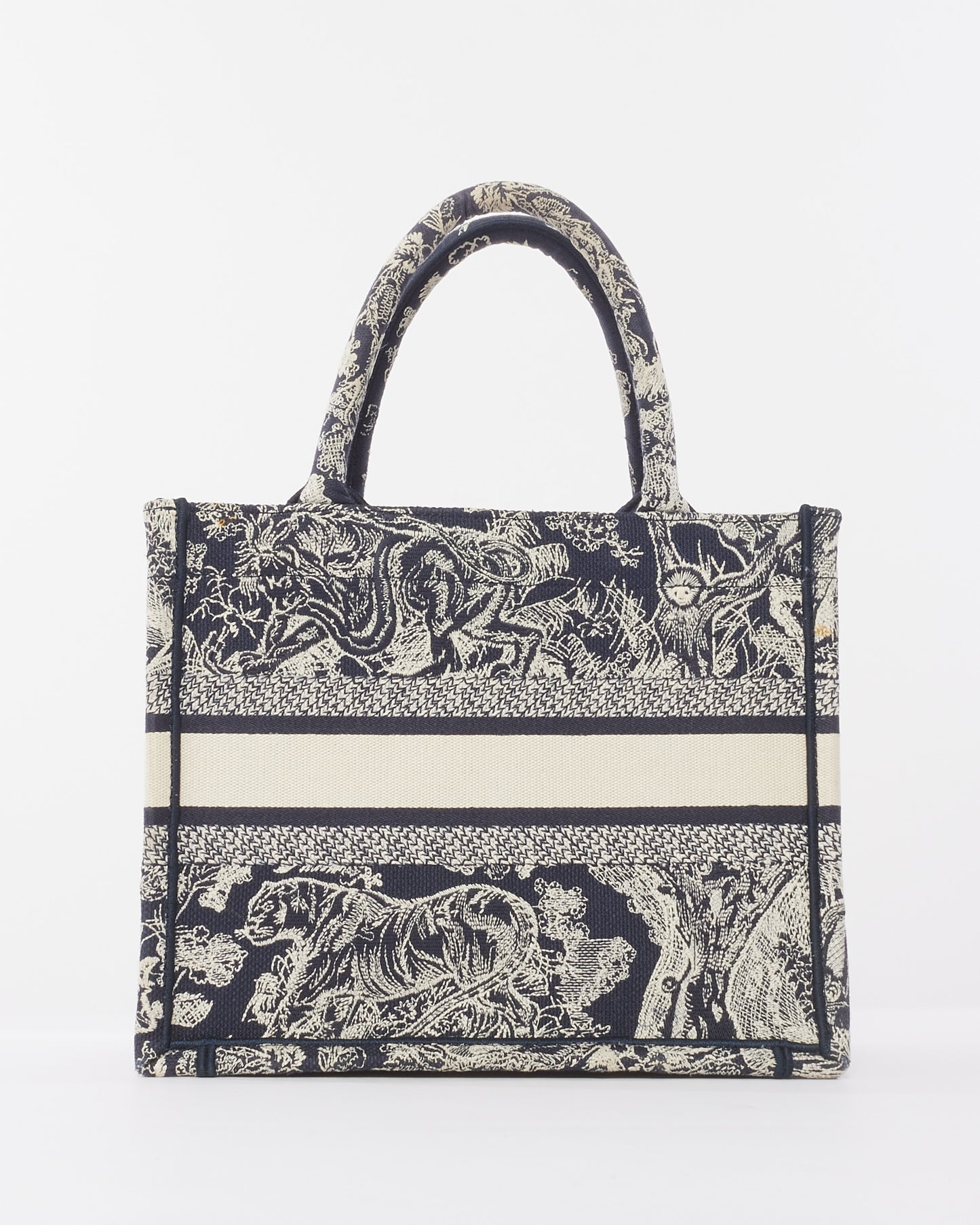 Dior Blue and White Toile de Jouy Reverse Embroidery Canvas Small Book Tote