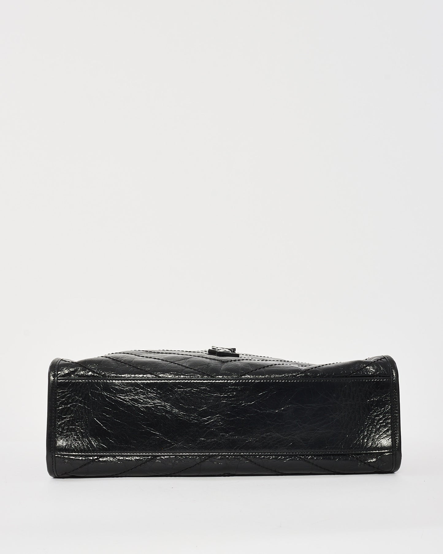 Saint Laurent Black Crinkle Leather Niki Tote Bag