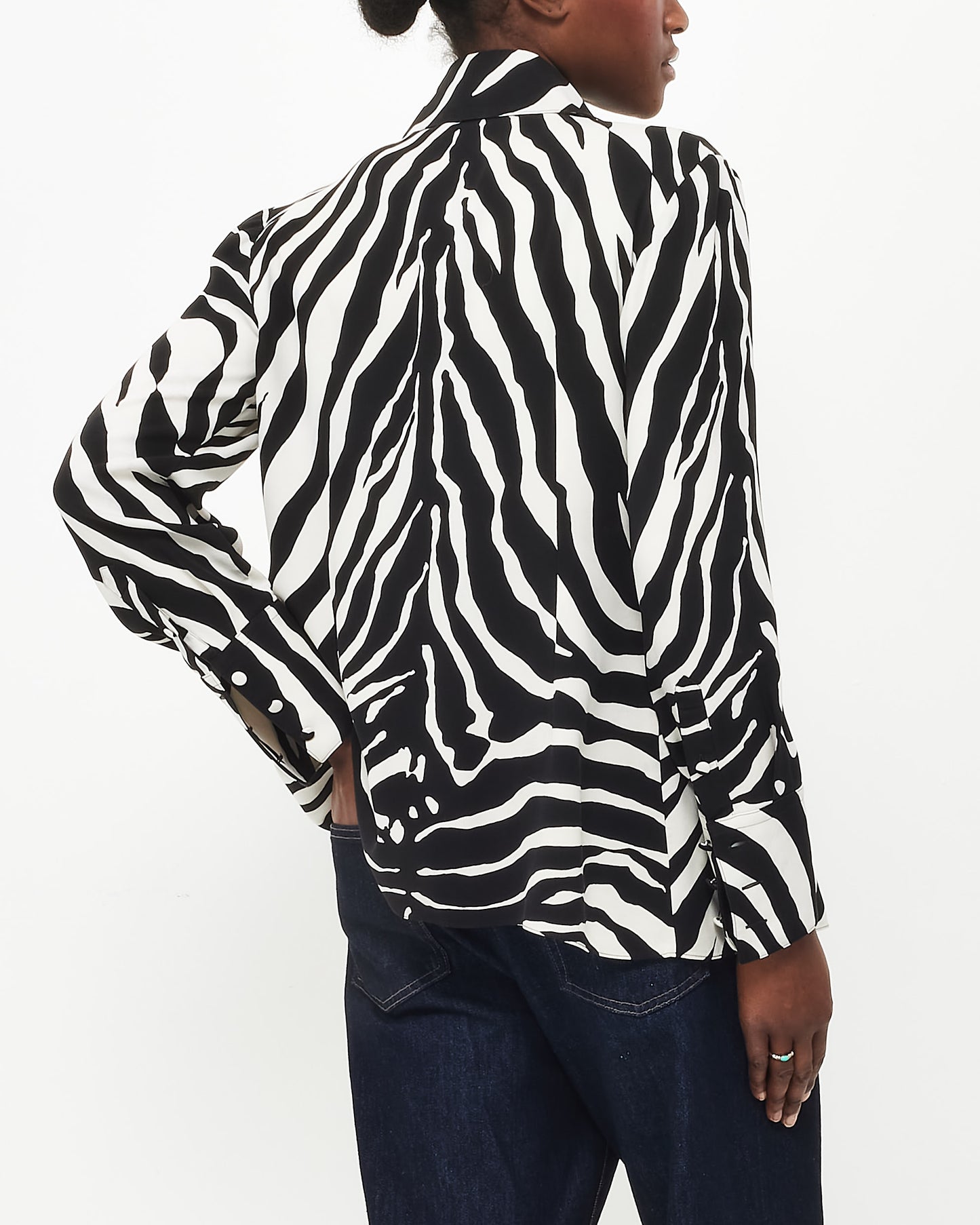 Dolce 
Gabbana Zebra Print Silk Blouse - 42