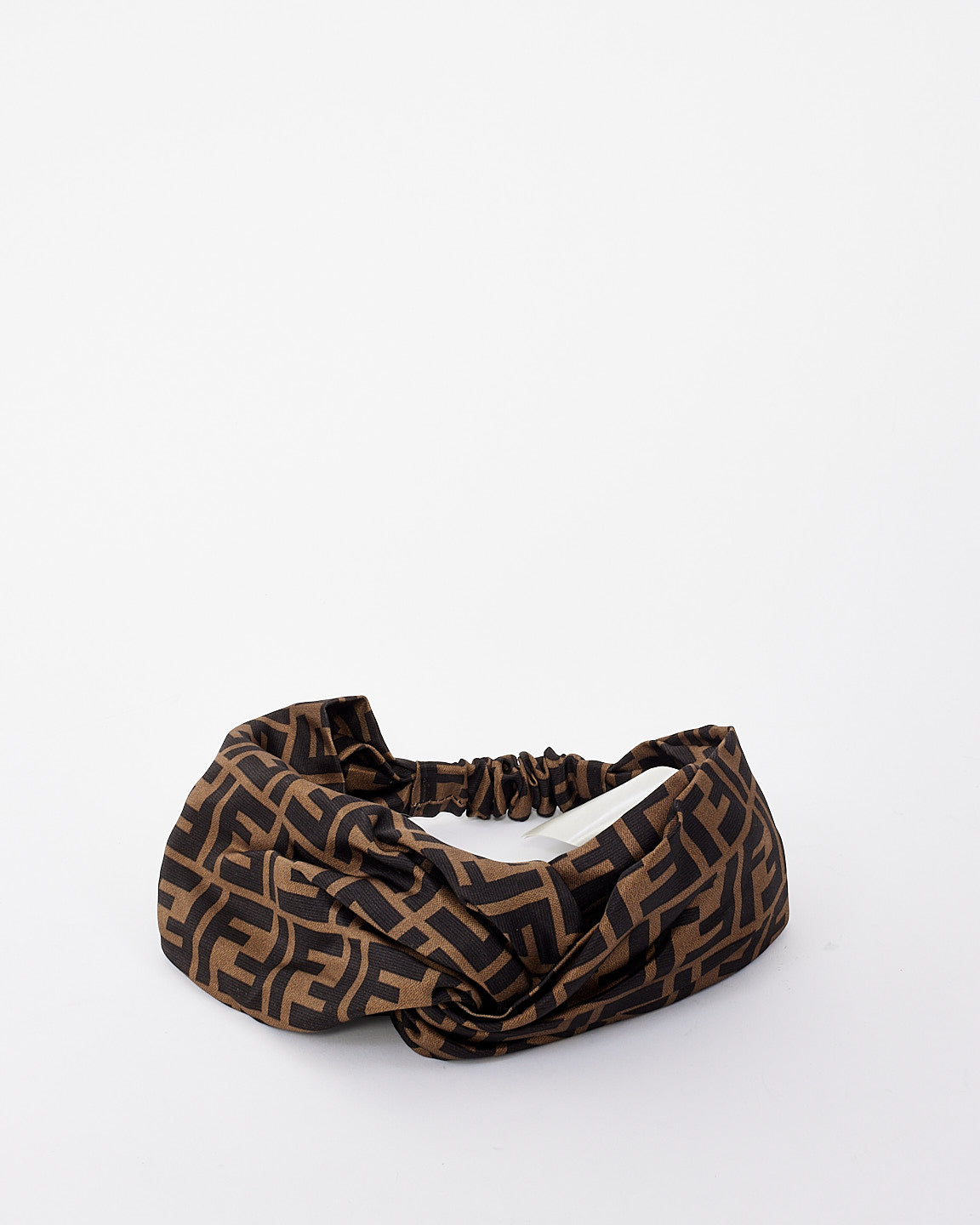 Fendi Brown Zucca Print Silk Headband