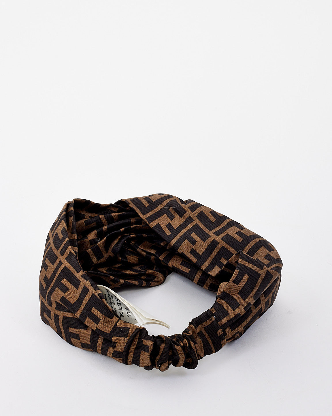 Fendi Brown Zucca Print Silk Headband