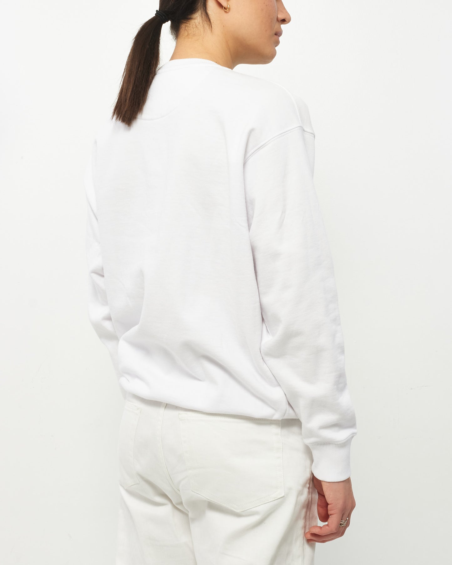 Fendi White Lace Logo Crewneck Sweatshirt - S