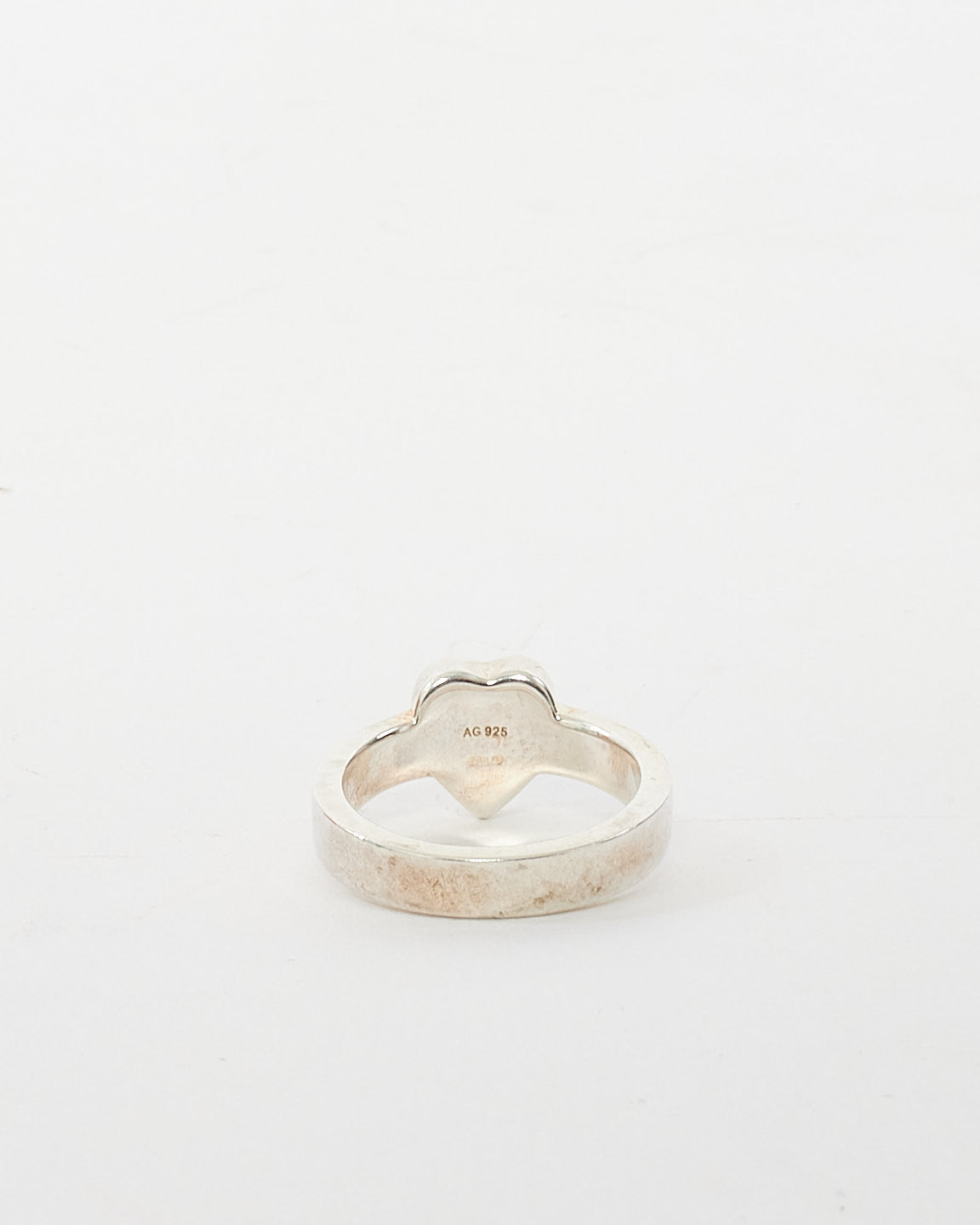 Gucci Sterling Silver Logo Heart Ring - 6