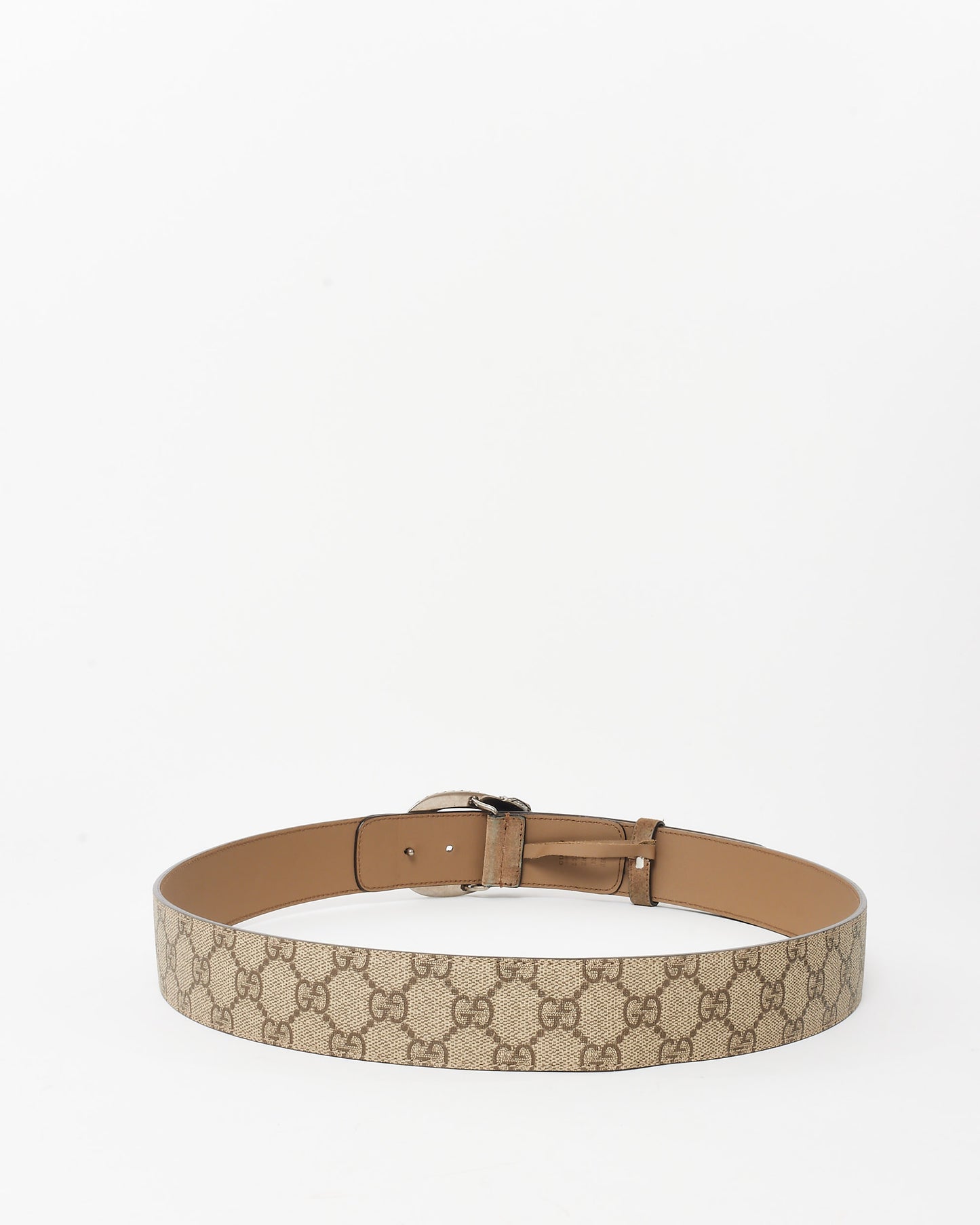 Gucci Beige and Brown Monogram GG Supreme Canvas Dionysus Belt - 105/42