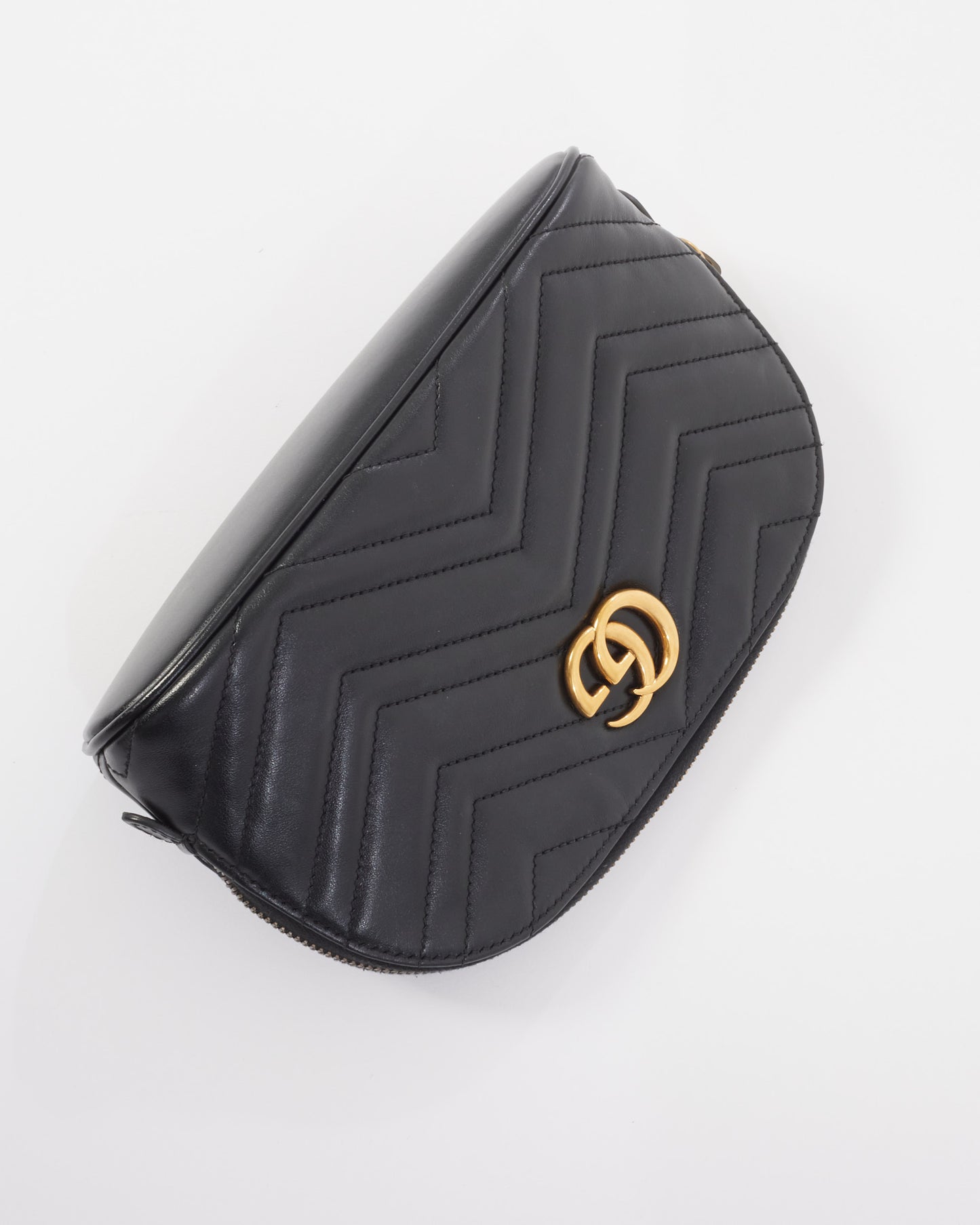 Gucci Black Leather Marmont Cosmetic Case