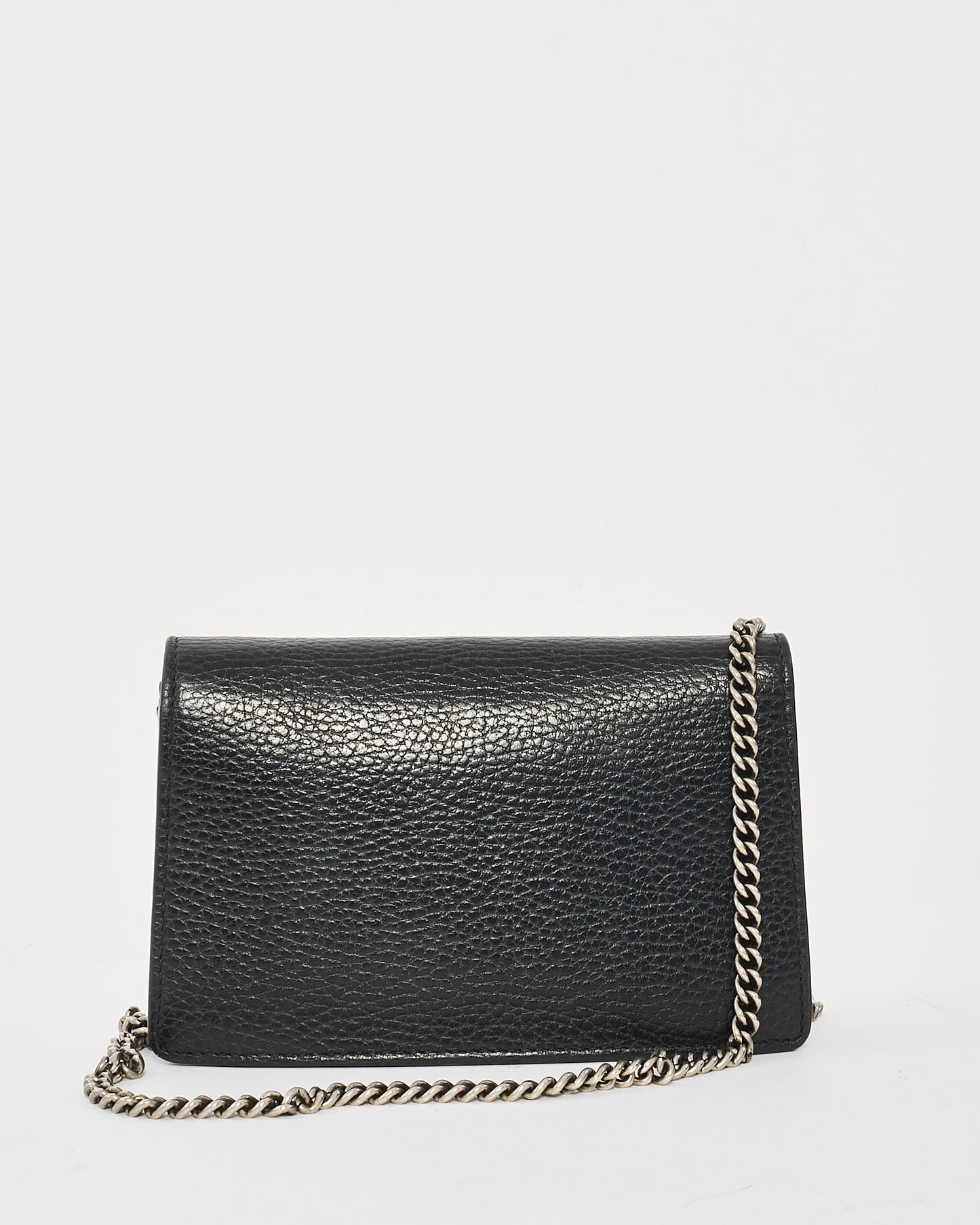 Gucci Black Leather Crystal Dionysus Super Mini Crossbody Bag