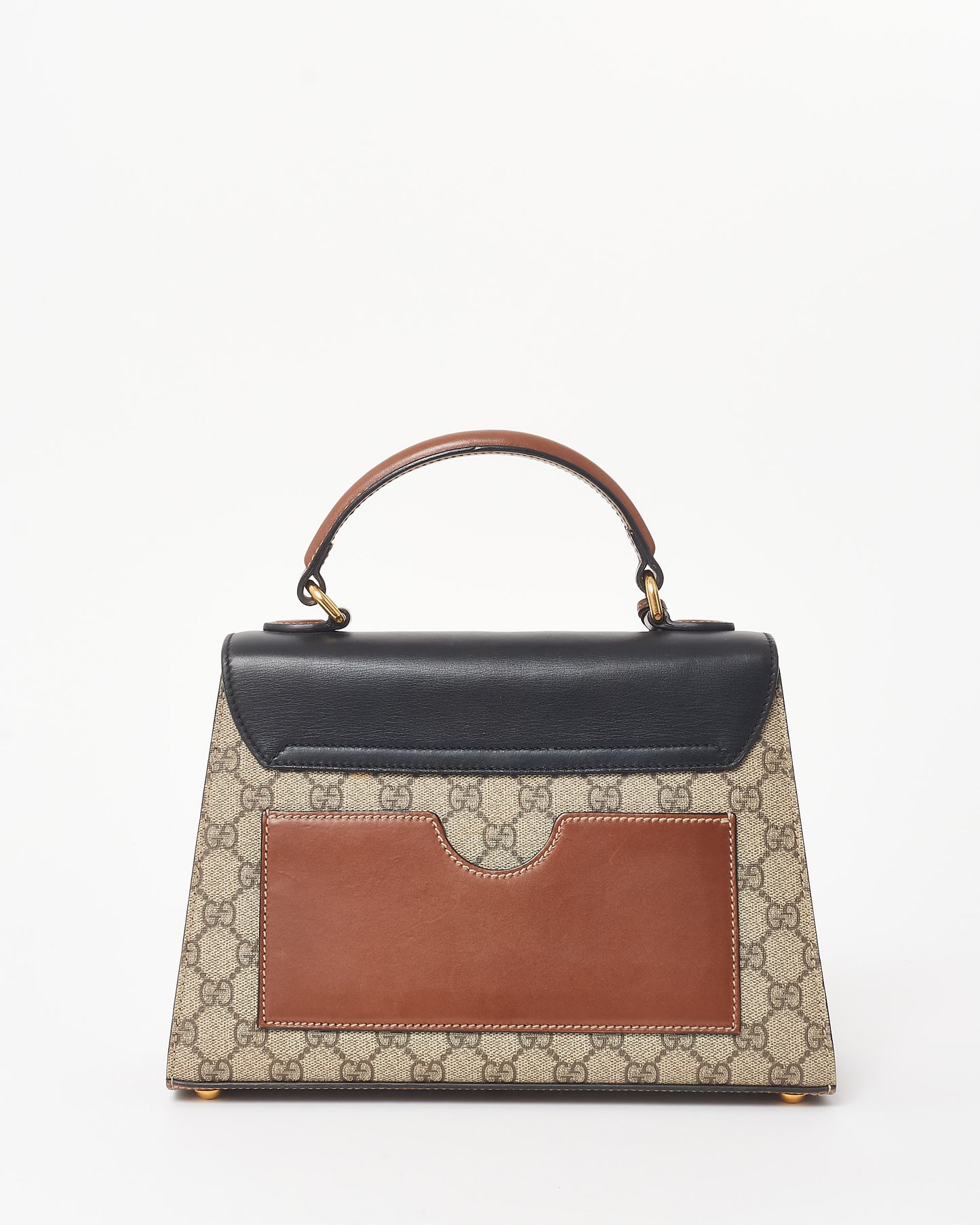 Gucci Brown GG Supreme Coated Canvas Small Padlock Top Handle Bag