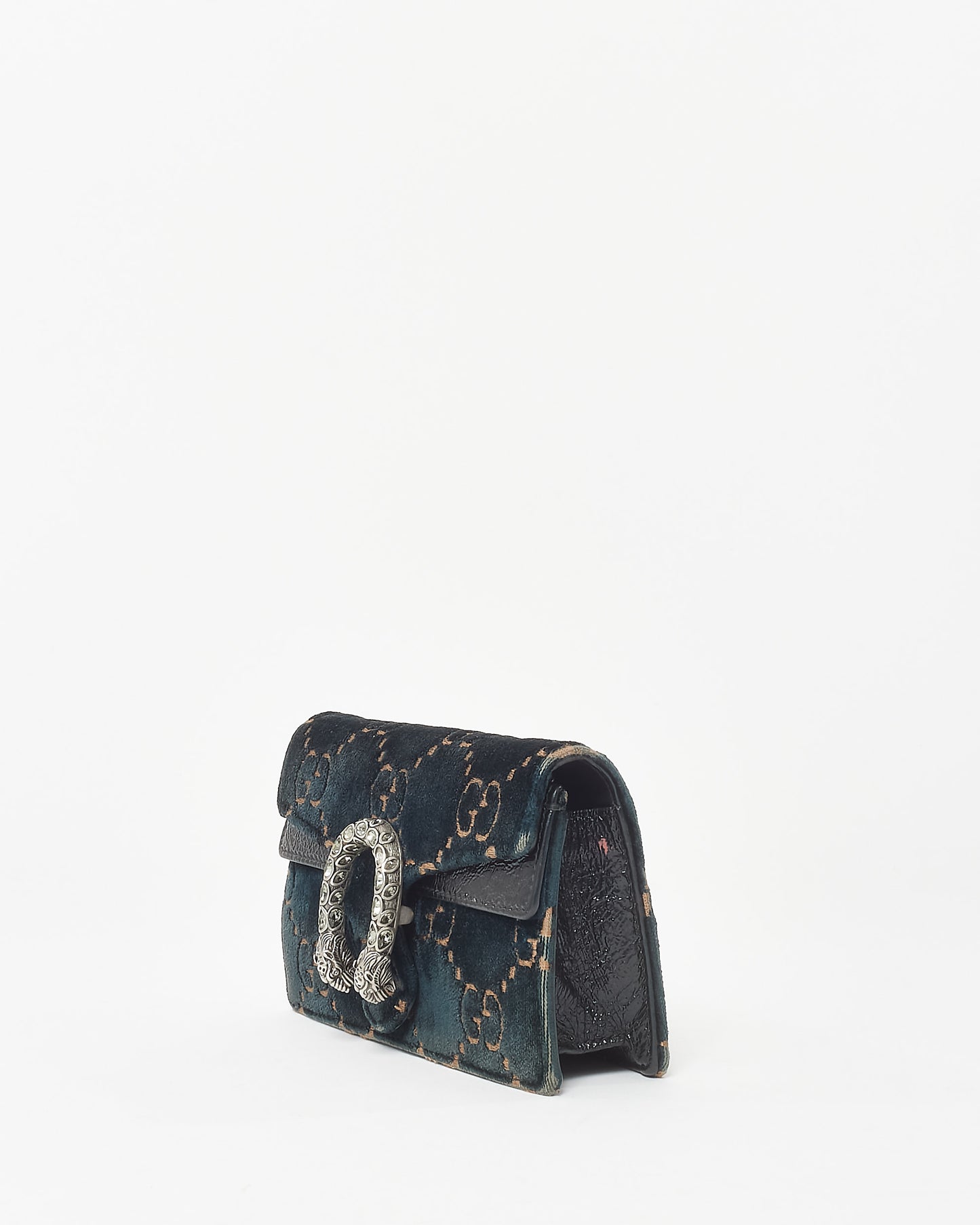 Gucci Navy Velvet Monogram Super Mini Dionysus Bag