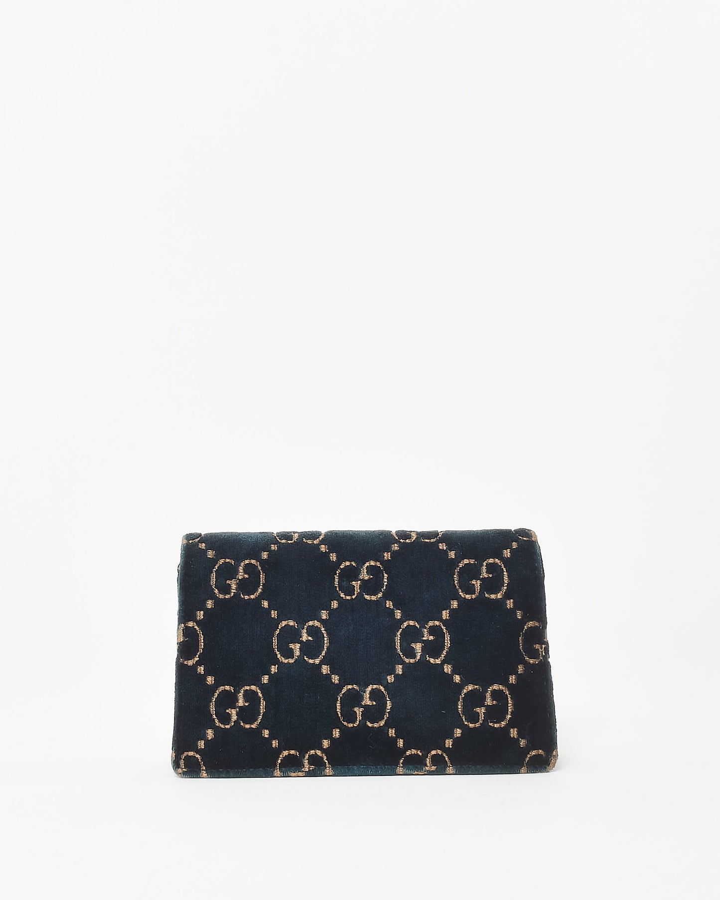 Gucci Navy Velvet Monogram Super Mini Dionysus Bag