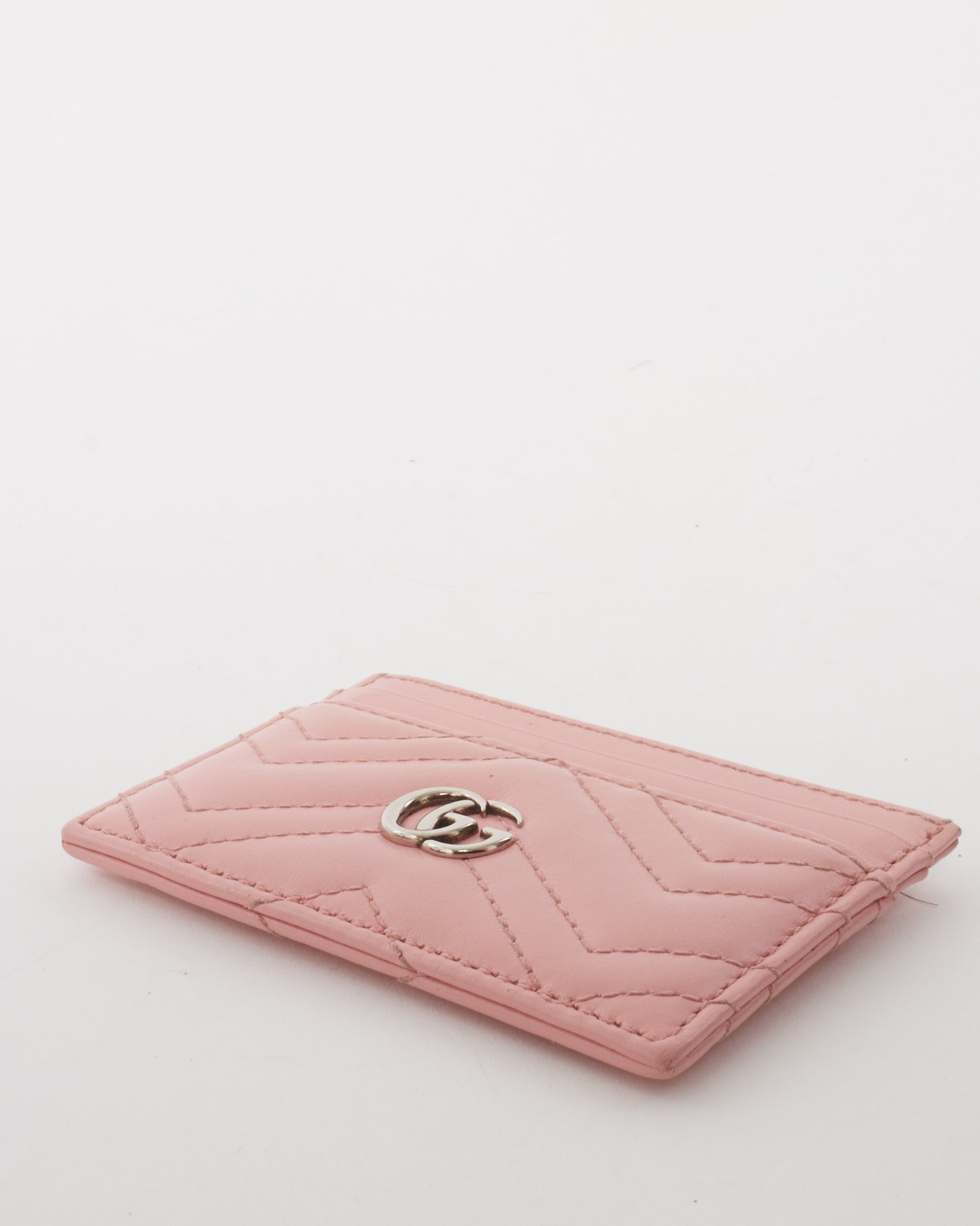 Gucci Pink Leather Marmont Card Holder