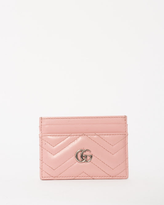 Gucci Pink Leather Marmont Card Holder