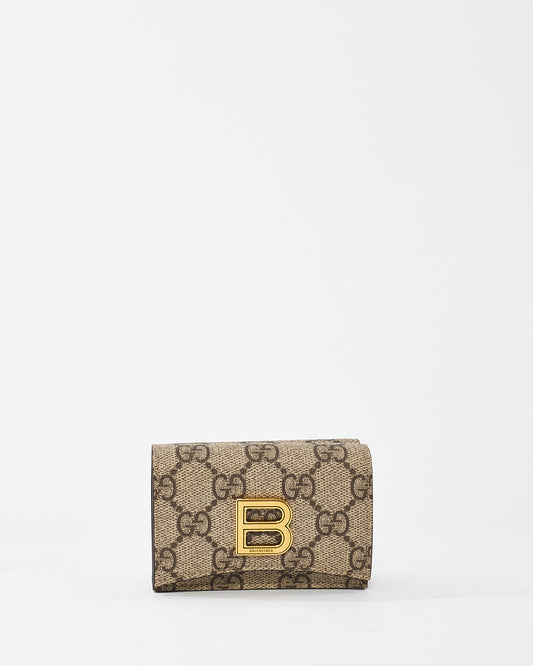 Gucci x Balenciaga The Hacker Project GG Supreme Coated Canvas Compact Wallet