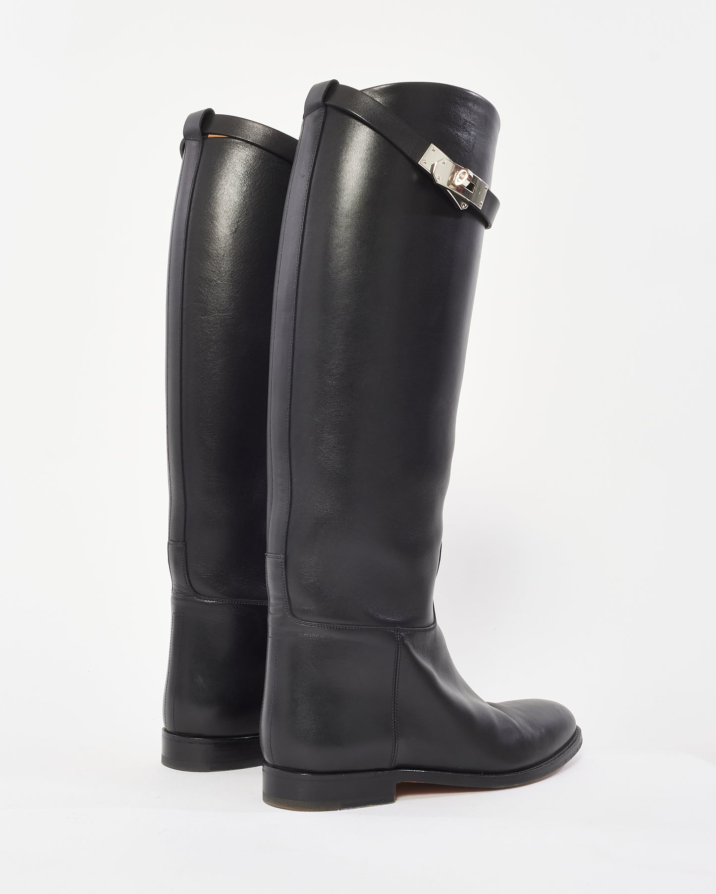 Hermès Black Leather Jumping Boots - 39