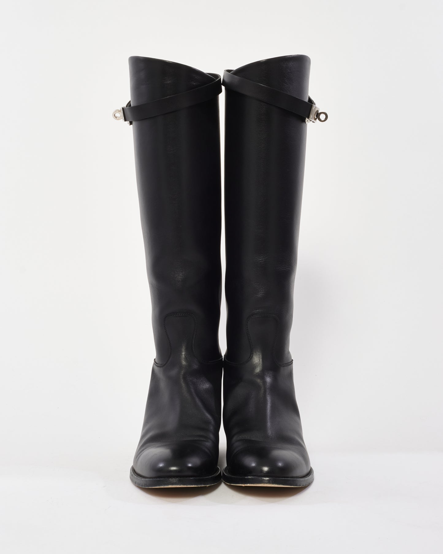 Hermès Black Leather Jumping Boots - 39