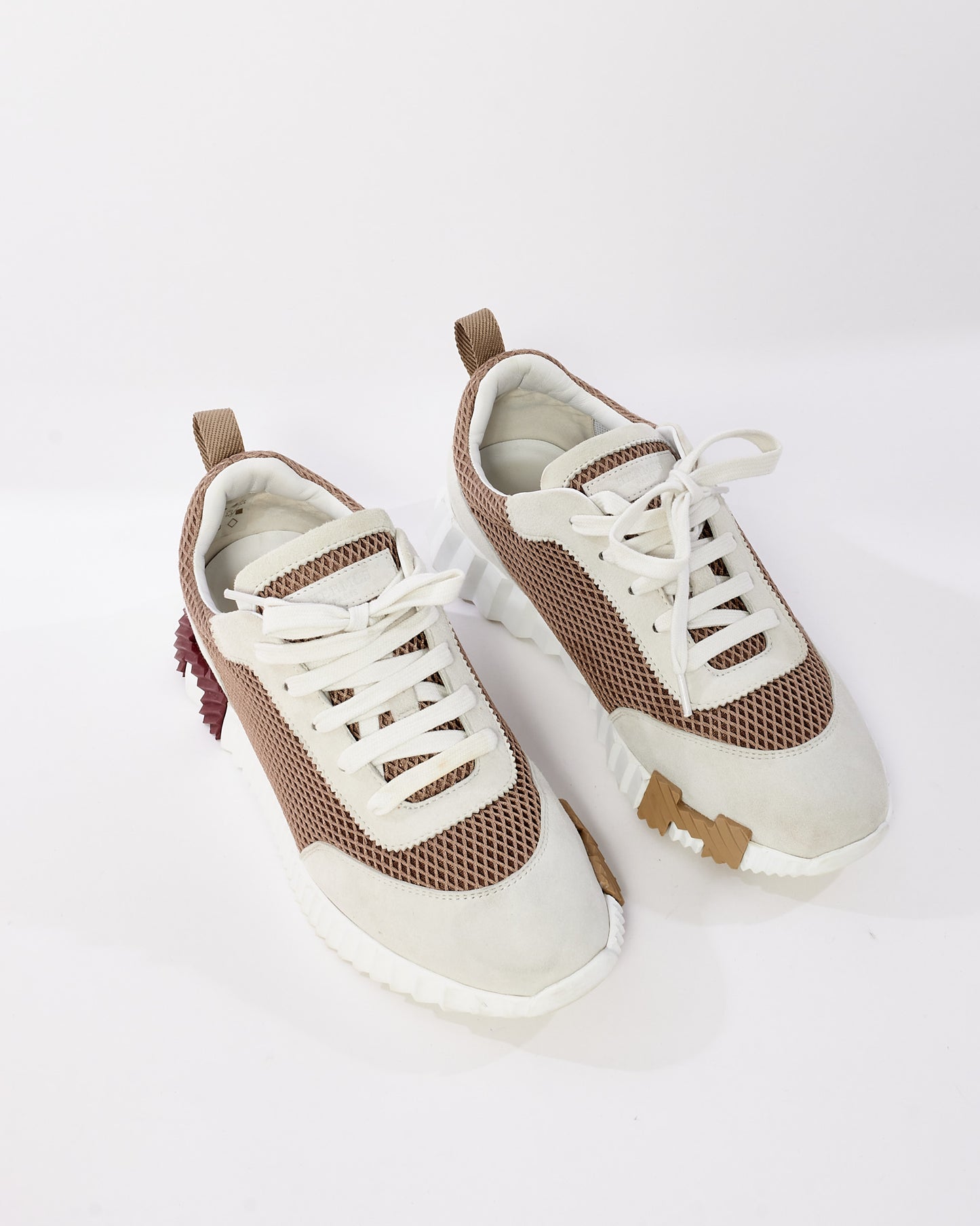 Hermès Beige Argile Mesh Bouncing Sneakers - 39